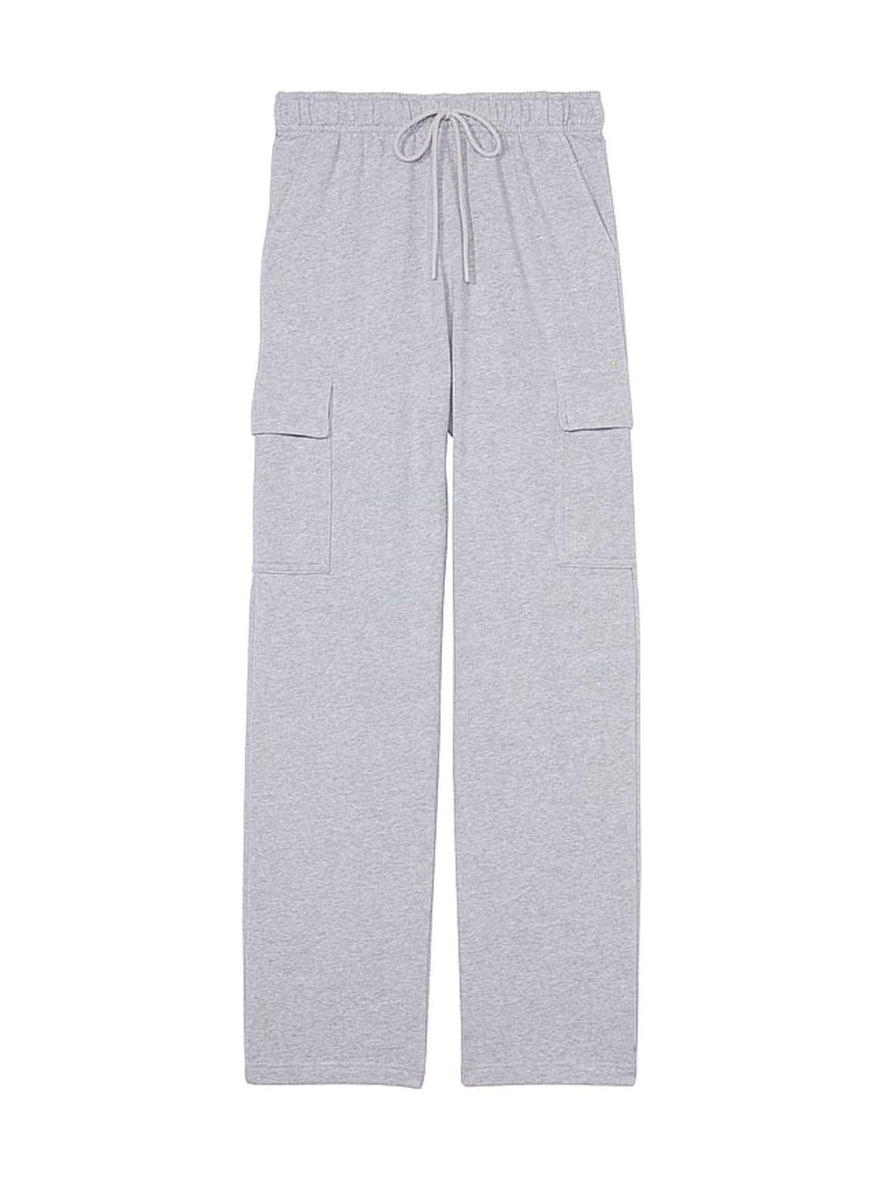 Grey Heather Fleece Straight Leg Cargo Joggers - Image 3 of 4