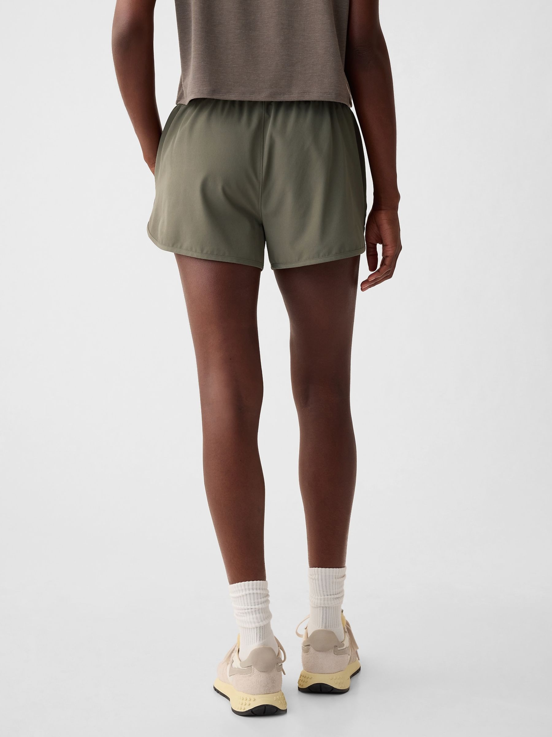 Green High Waisted Running Shorts - Image 2 of 5