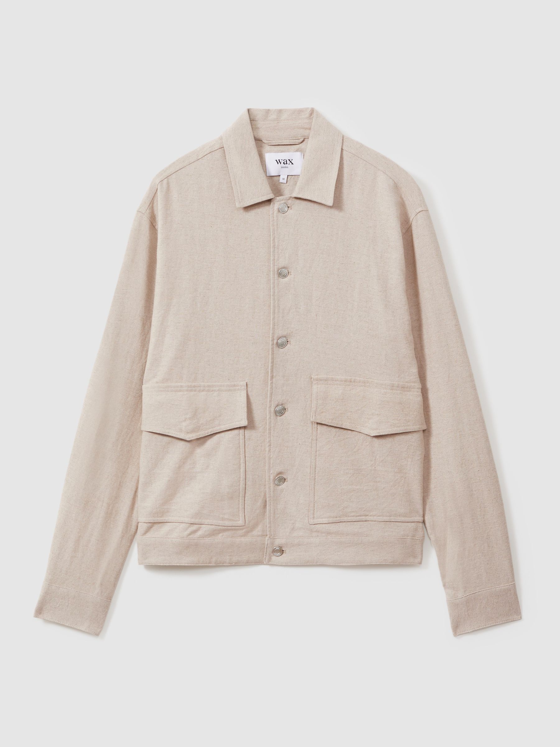 Wax London Linen-Cotton Jacket in Natural - Image 2 of 6 Wax London Linen-Cotton Jacket in Natural - Image 2 of 6