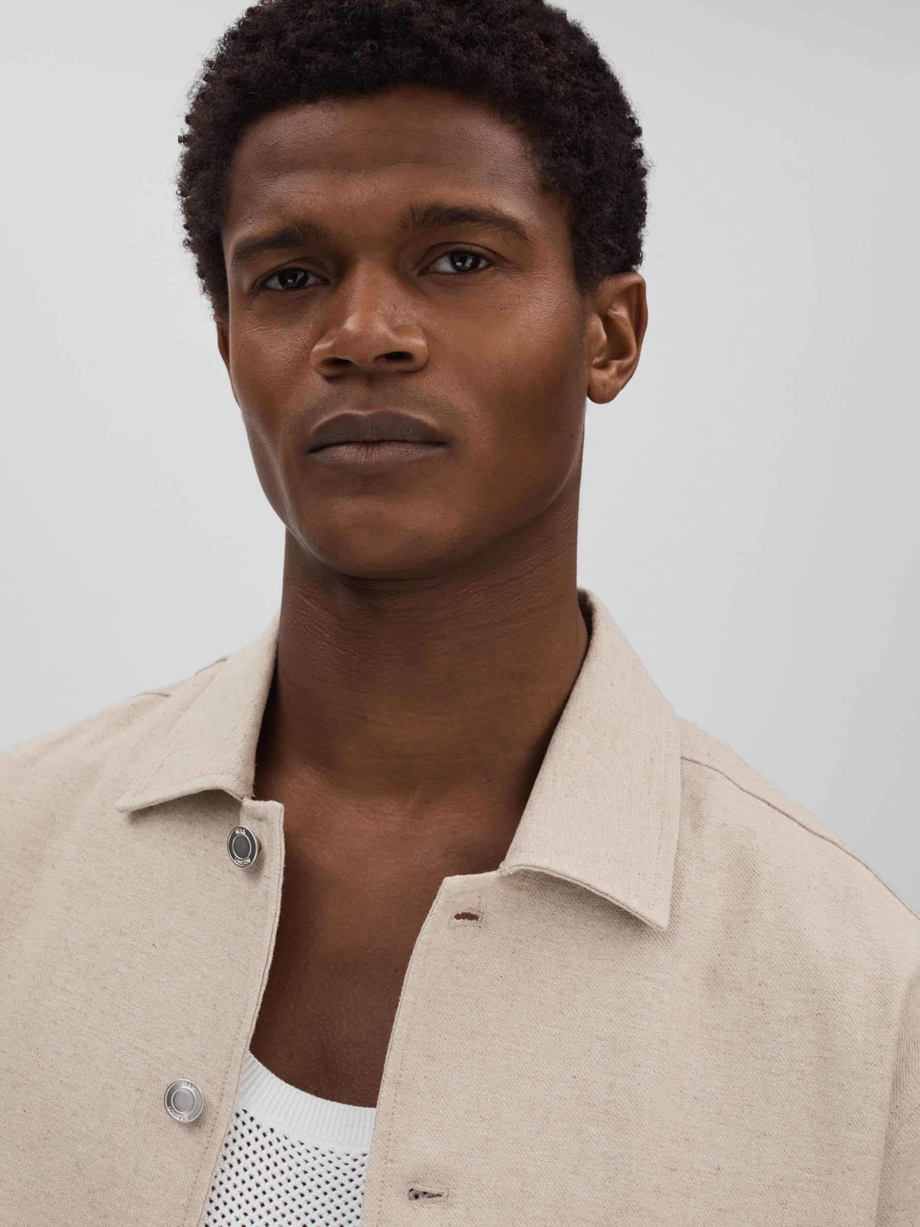Wax London Linen-Cotton Jacket in Natural - Image 4 of 6