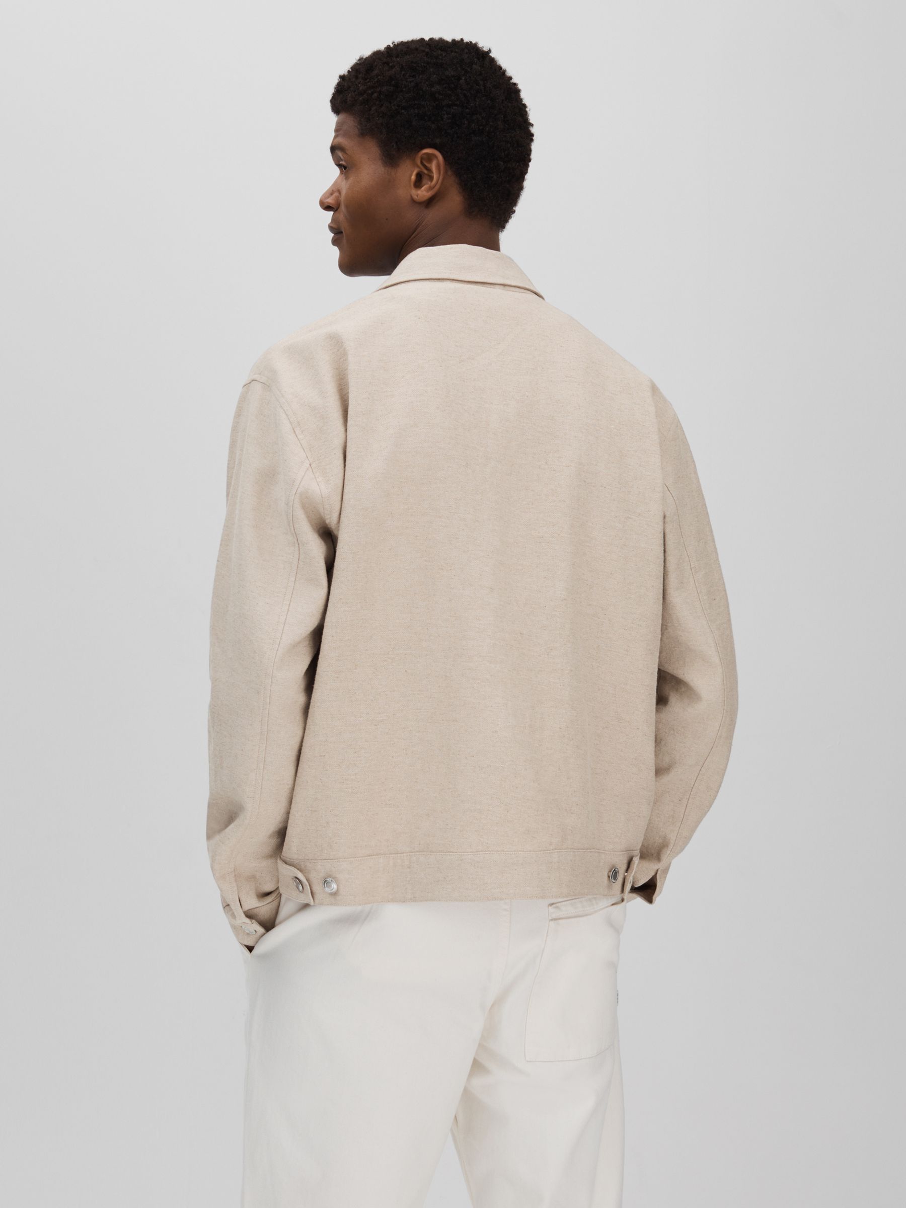 Wax London Linen-Cotton Jacket in Natural - Image 5 of 6