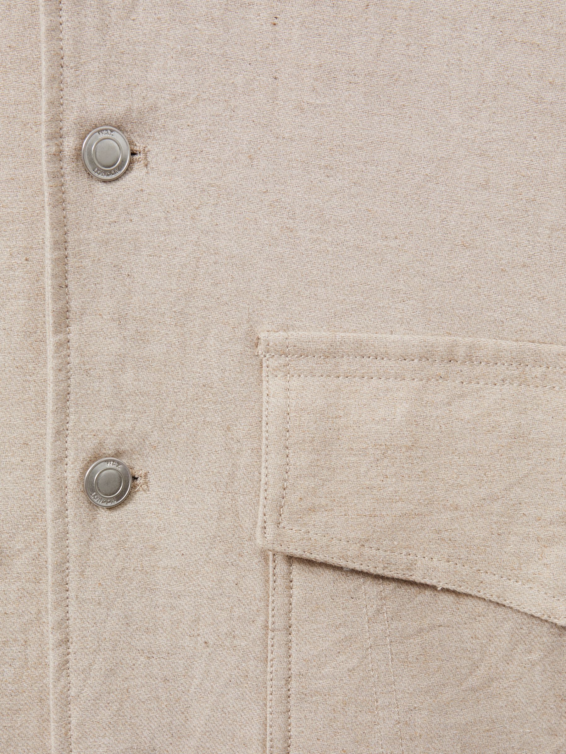 Wax London Linen-Cotton Jacket in Natural - Image 6 of 6