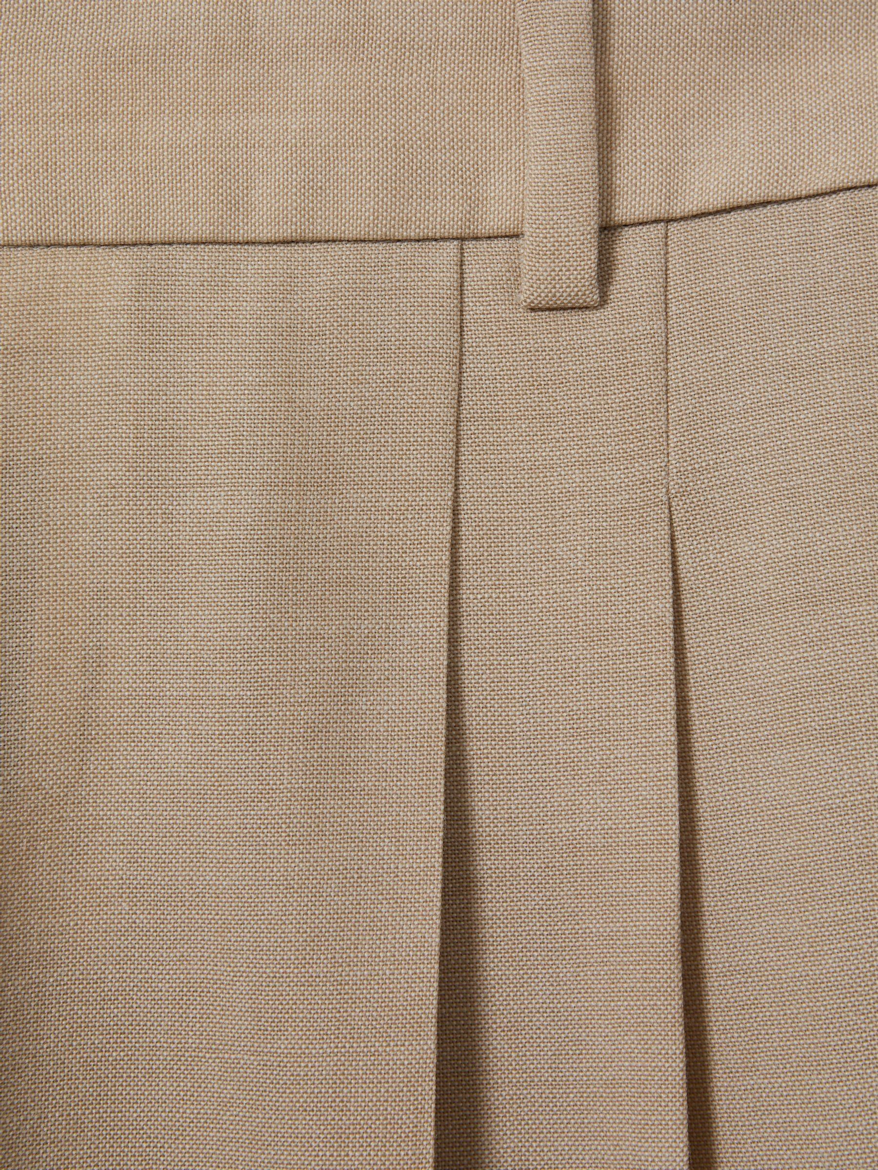 Reiss Wool Pleat Front Wide Leg Suit Trousers in Neutral | REISS
