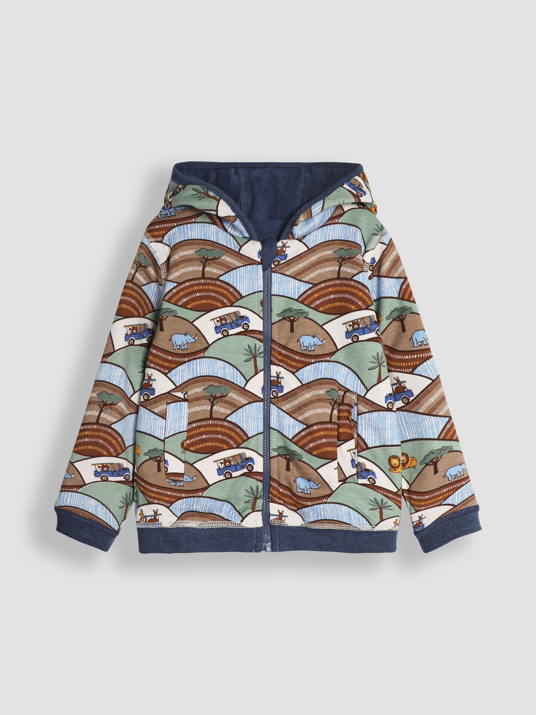 Indigo Safari Appliqué Reversible Hoodie - Image 5 of 10