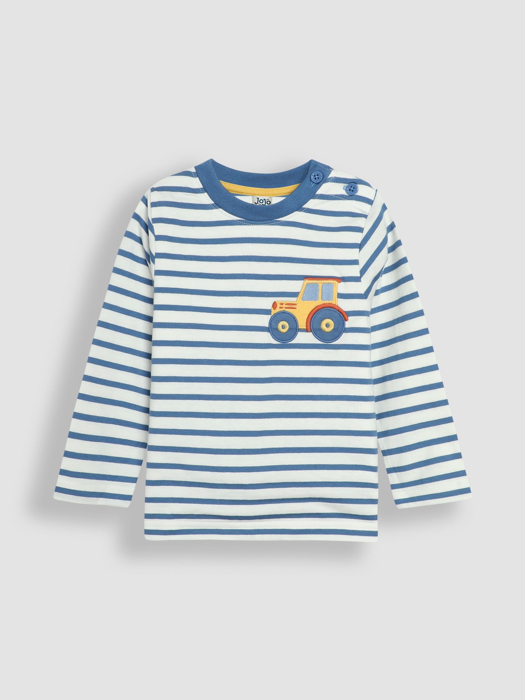 Denim Blue Tractor Appliqué Pocket Top - Image 1 of 3