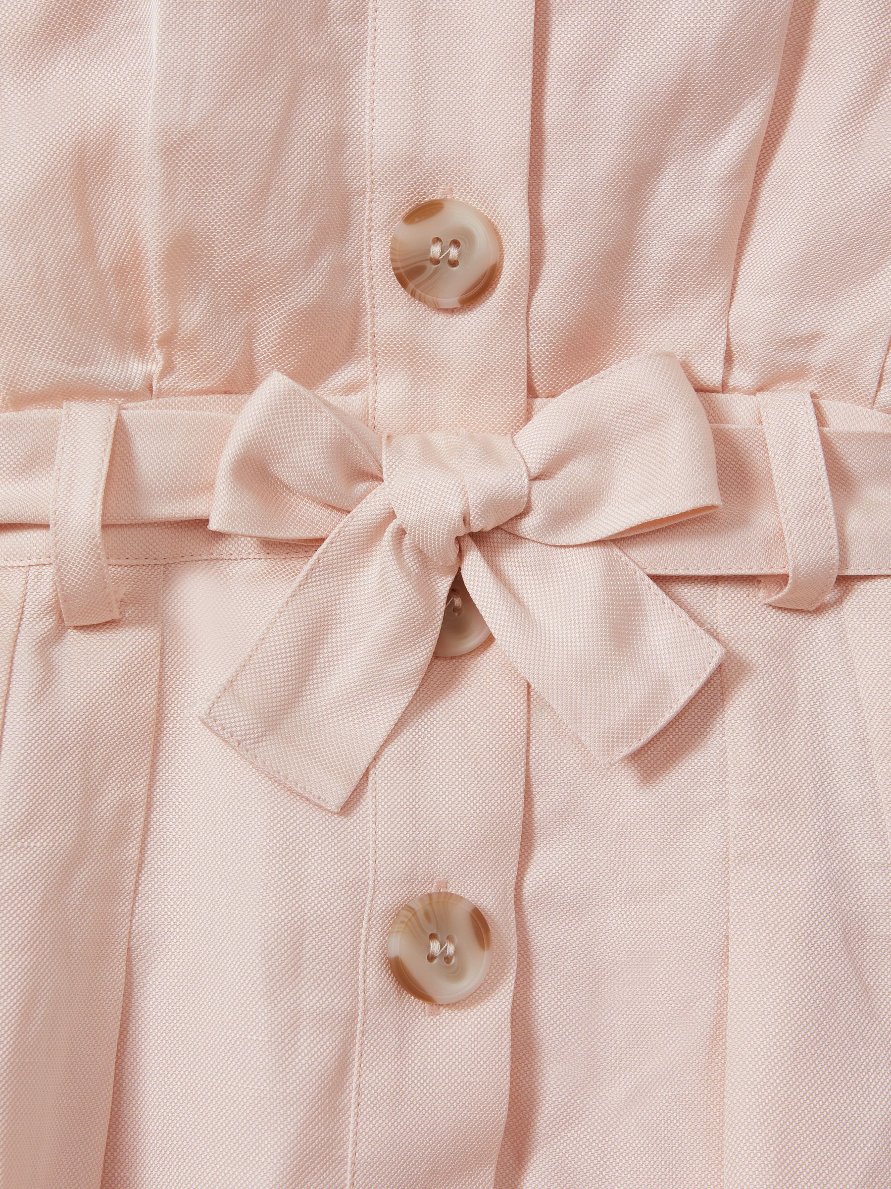 9-13 yrs Viscose-Linen Belted Collared Dress in Pink - Image 5 of 5