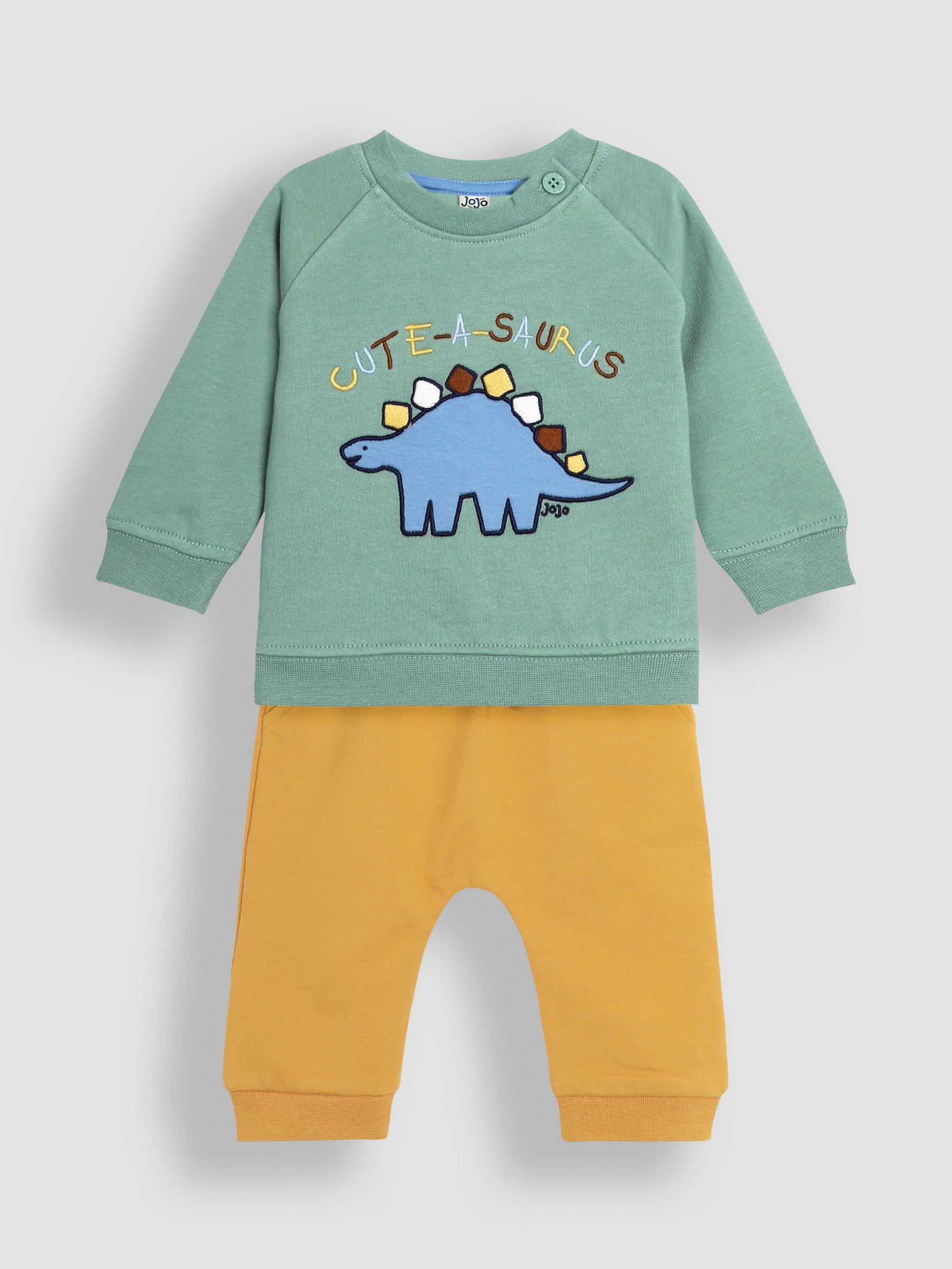 Khaki Dinosaur Applique Sweatshirt & Jogger Set - Image 1 of 5