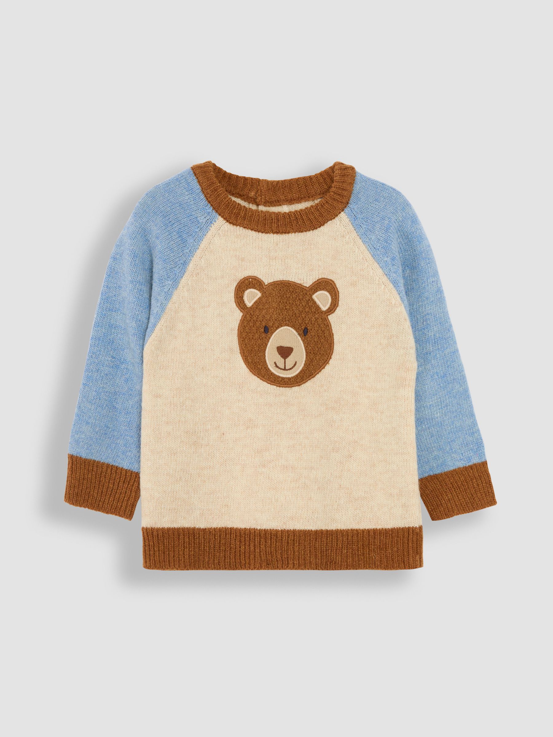 Natural Bear Colour Block Lambswool Jumper - Image 1 of 6