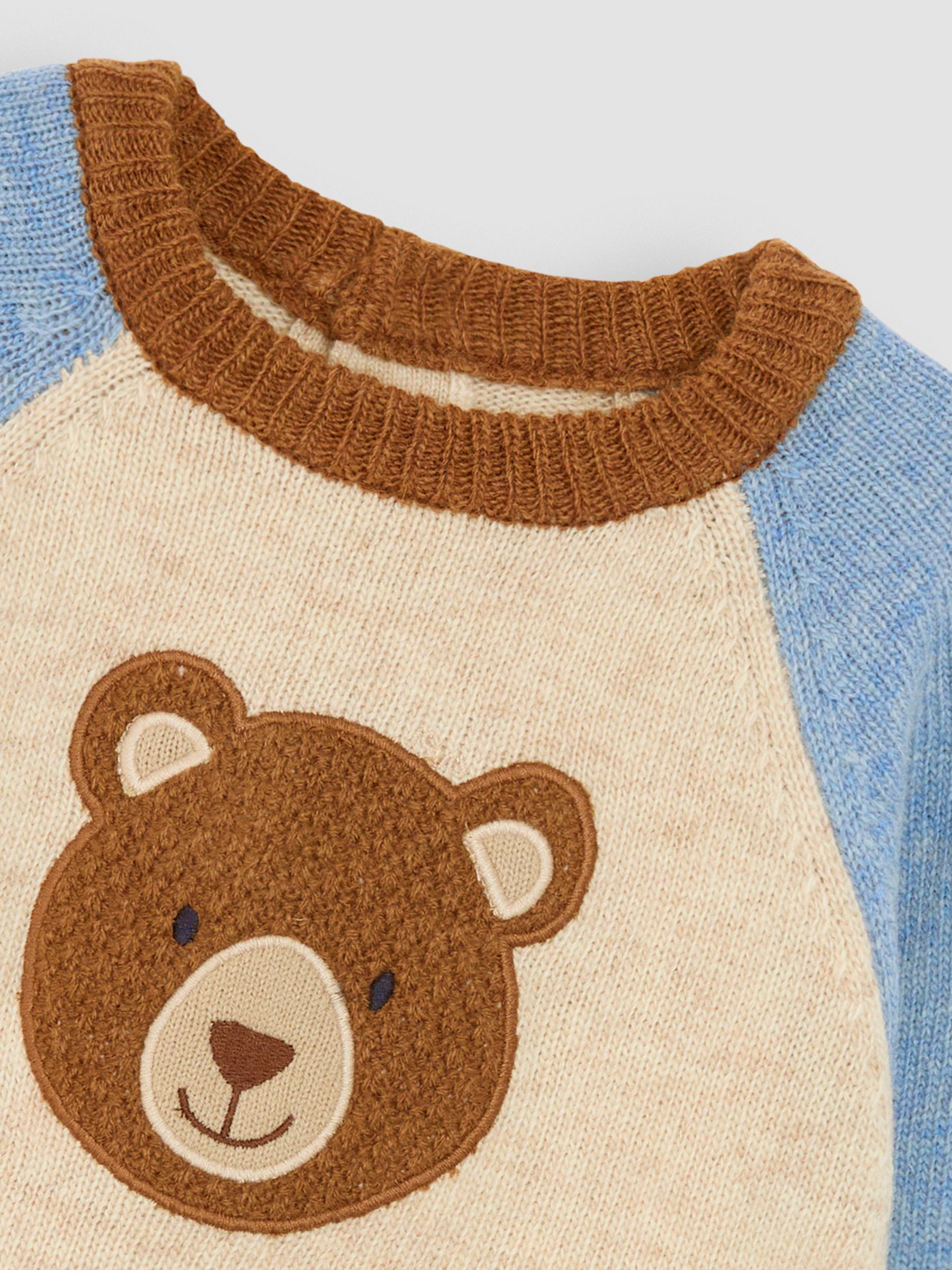 Natural Bear Colour Block Lambswool Jumper - Image 3 of 6
