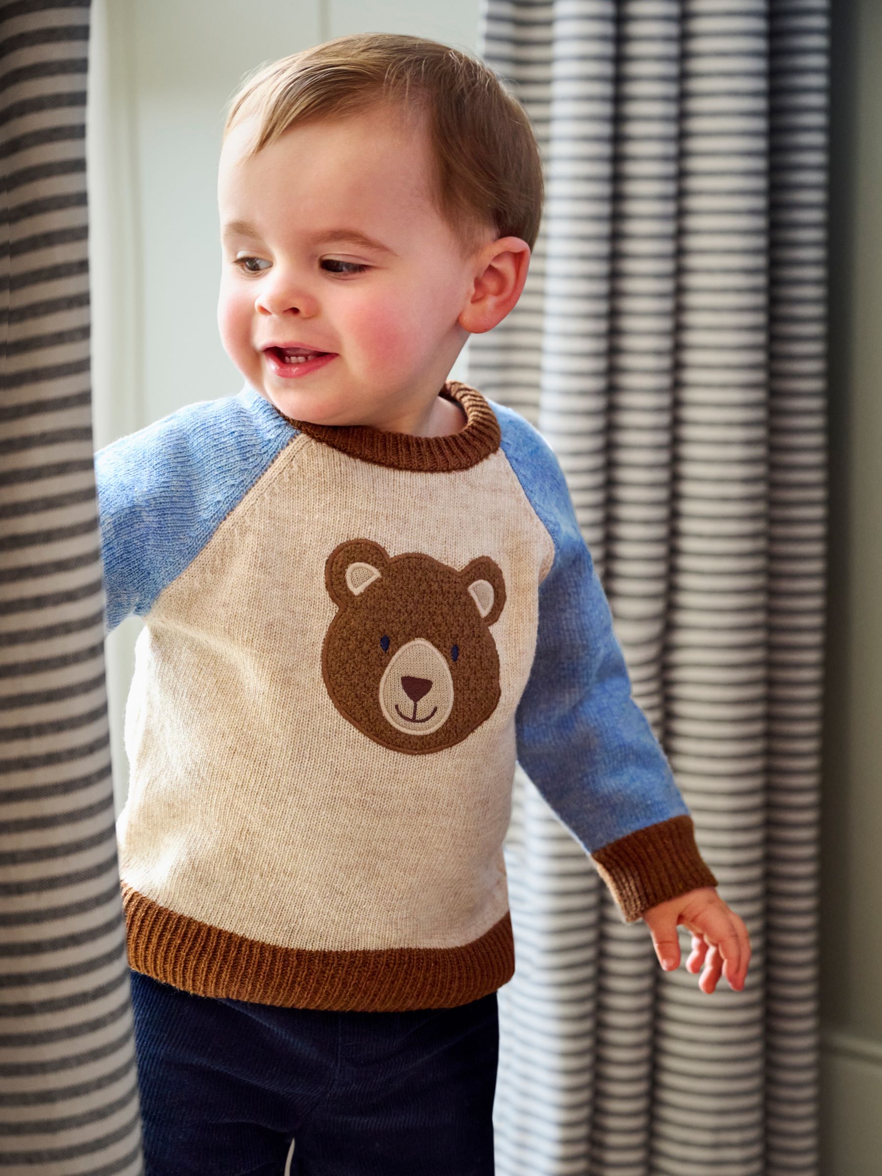 Natural Bear Colour Block Lambswool Jumper - Image 6 of 6