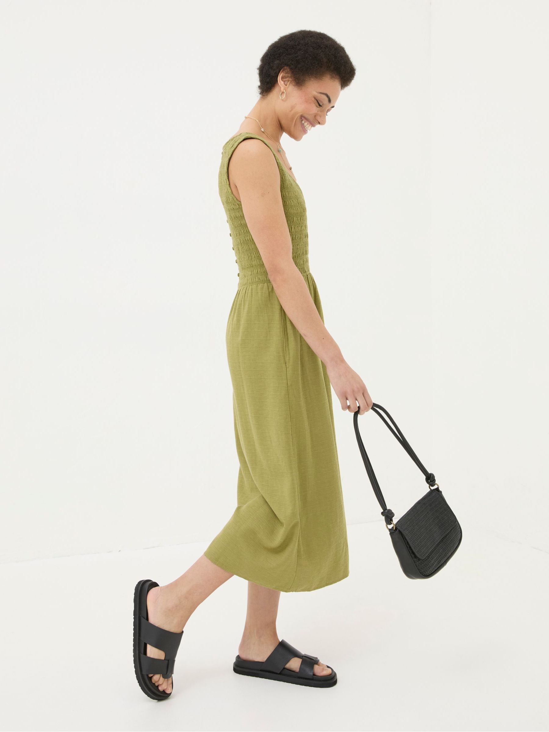 Aria Green Midi Dress - Image 1 of 5