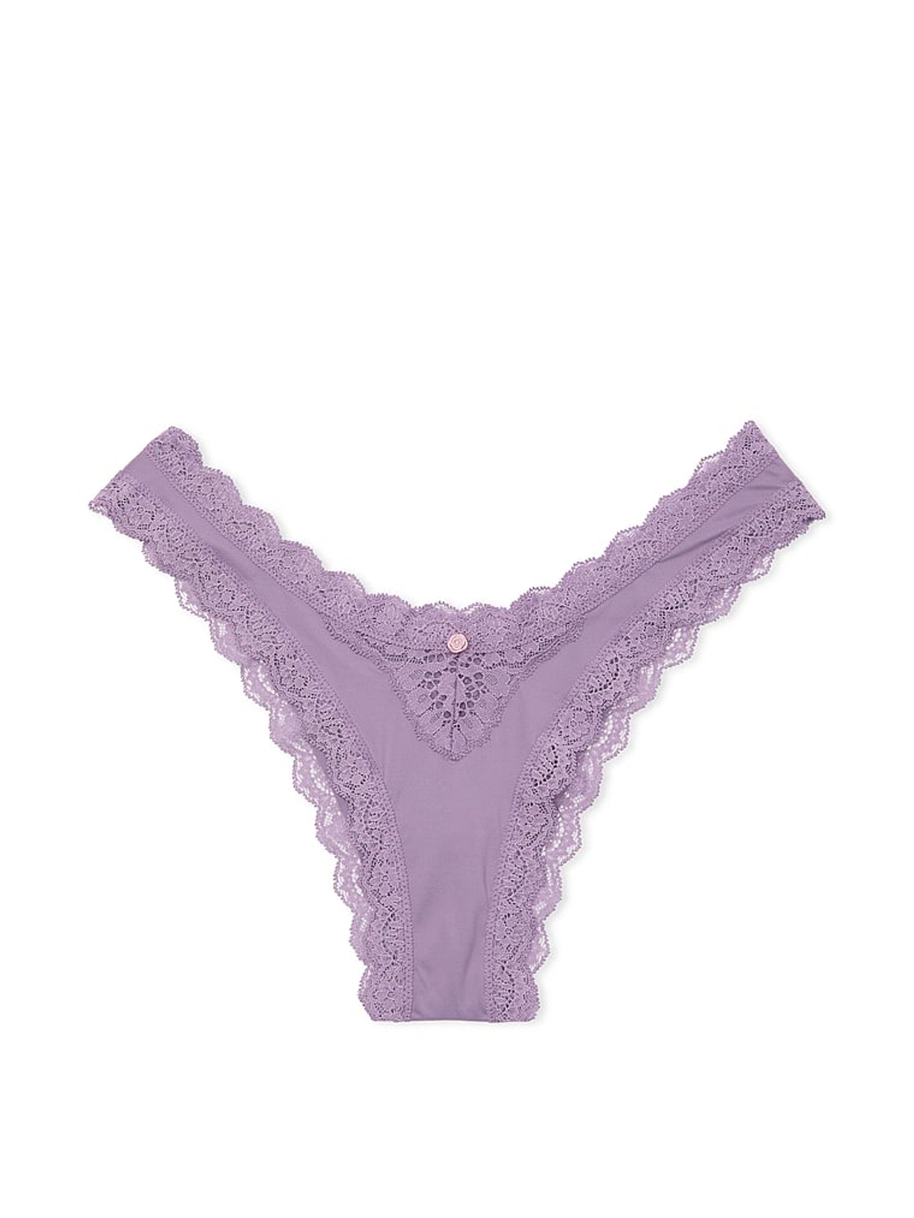 Frozen Plum Purple Lace Trim Brazilian Knickers - Image 3 of 3