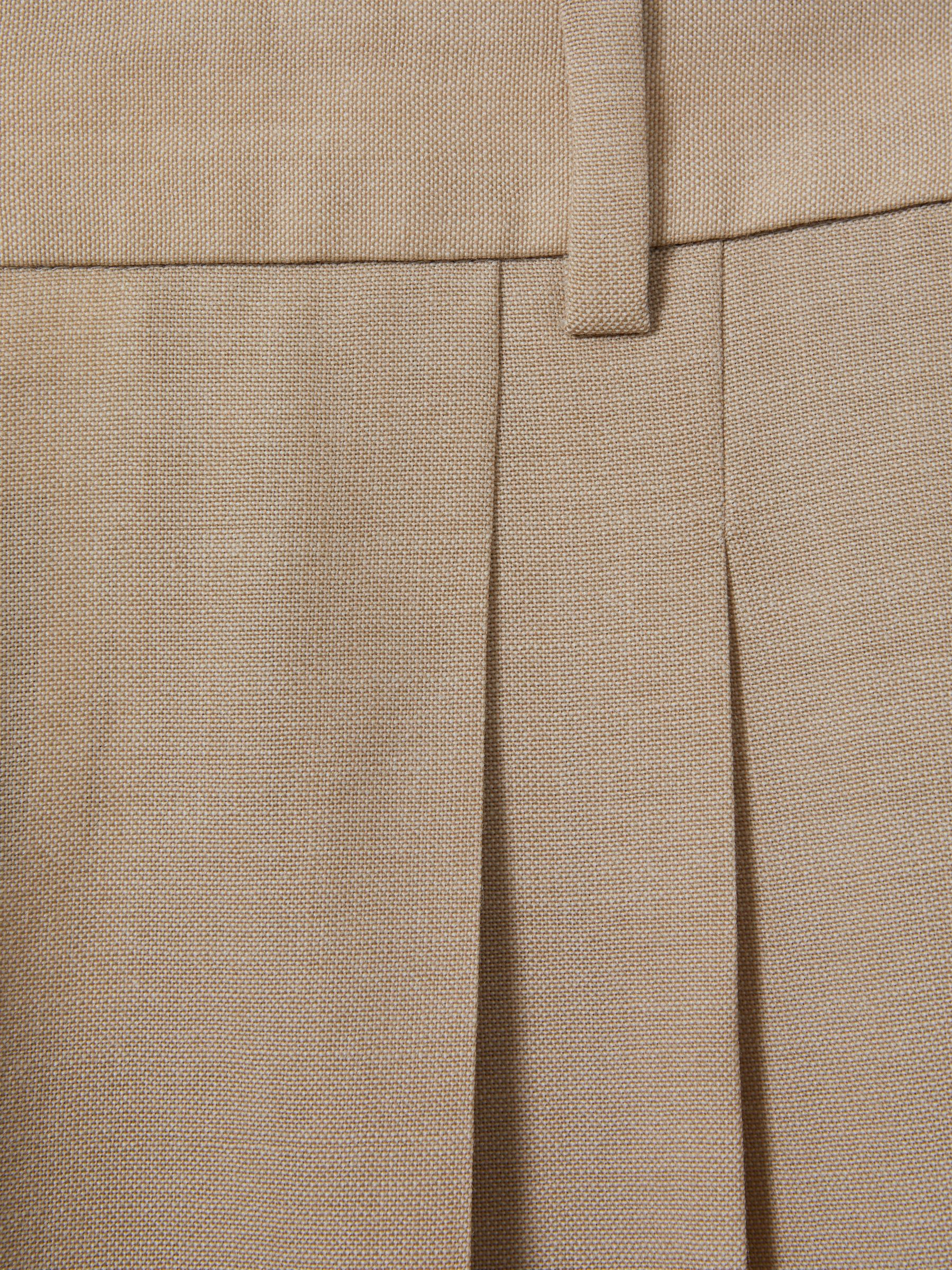 Petite Wool Pleat Front Wide Leg Suit Trousers in Neutral - Image 6 of 7