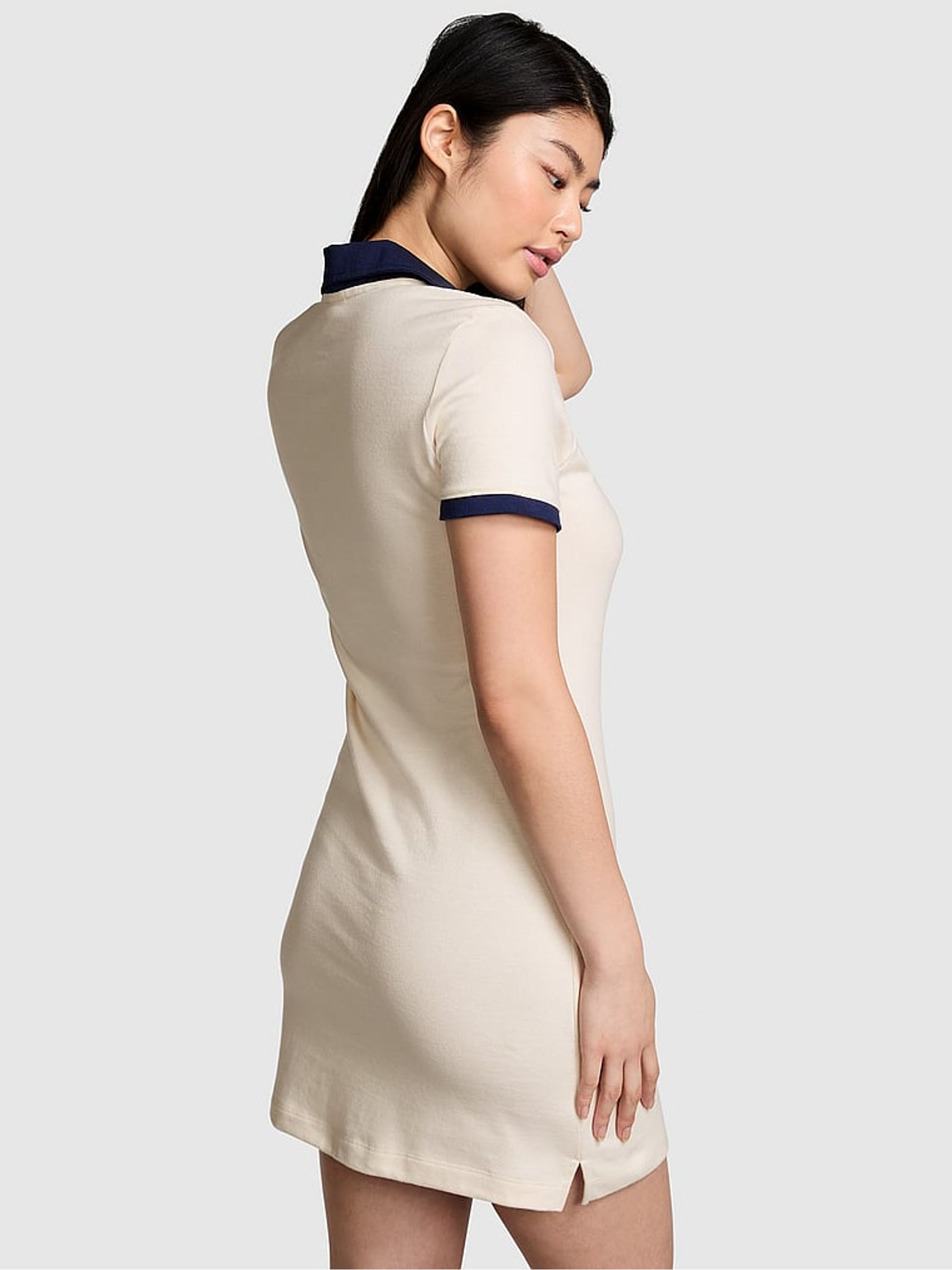 White Shell Short Sleeve Rugby Dress - Image 2 of 3