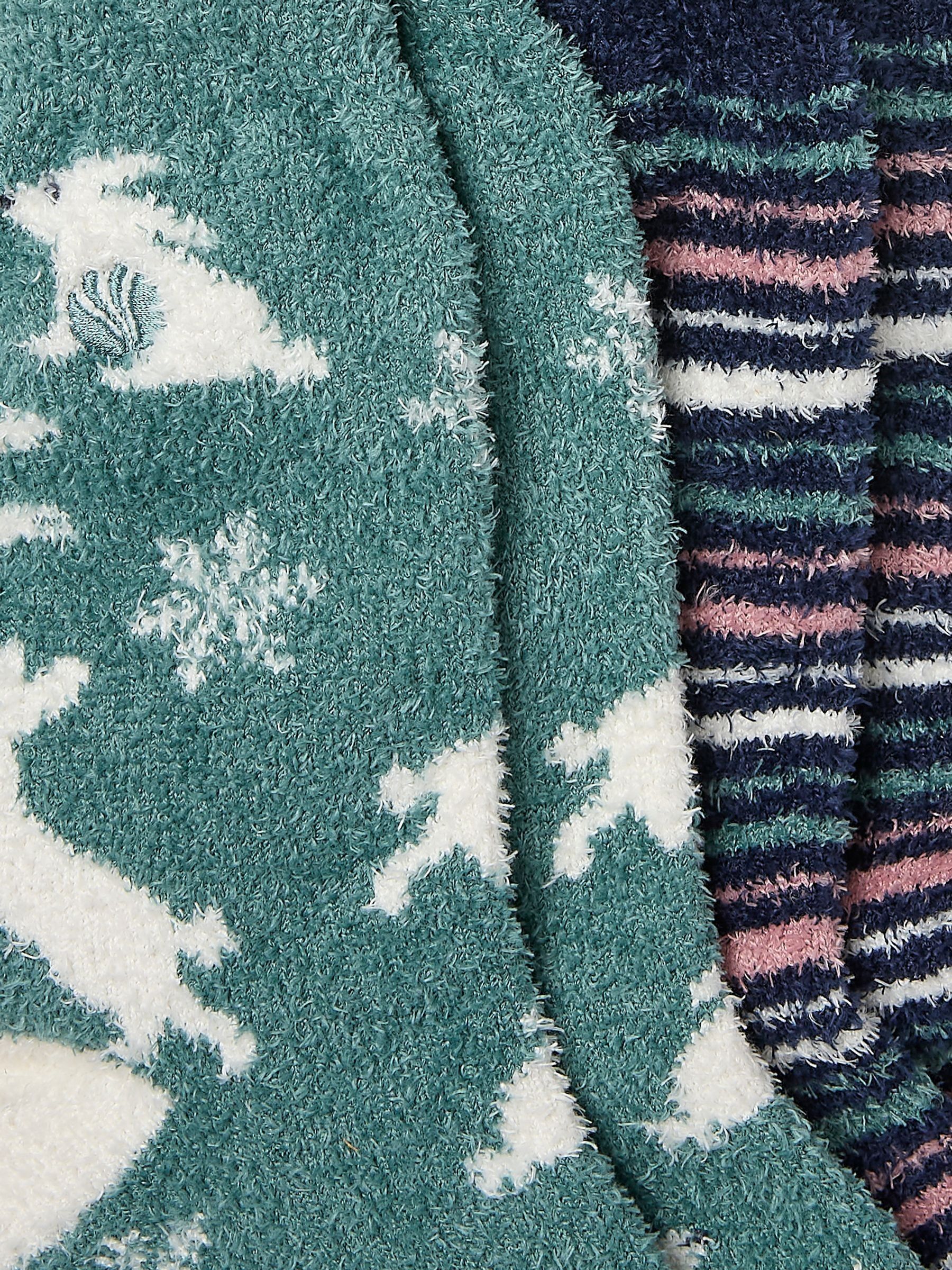 Green Cosy Bunny Socks 2 Pack - Image 2 of 2