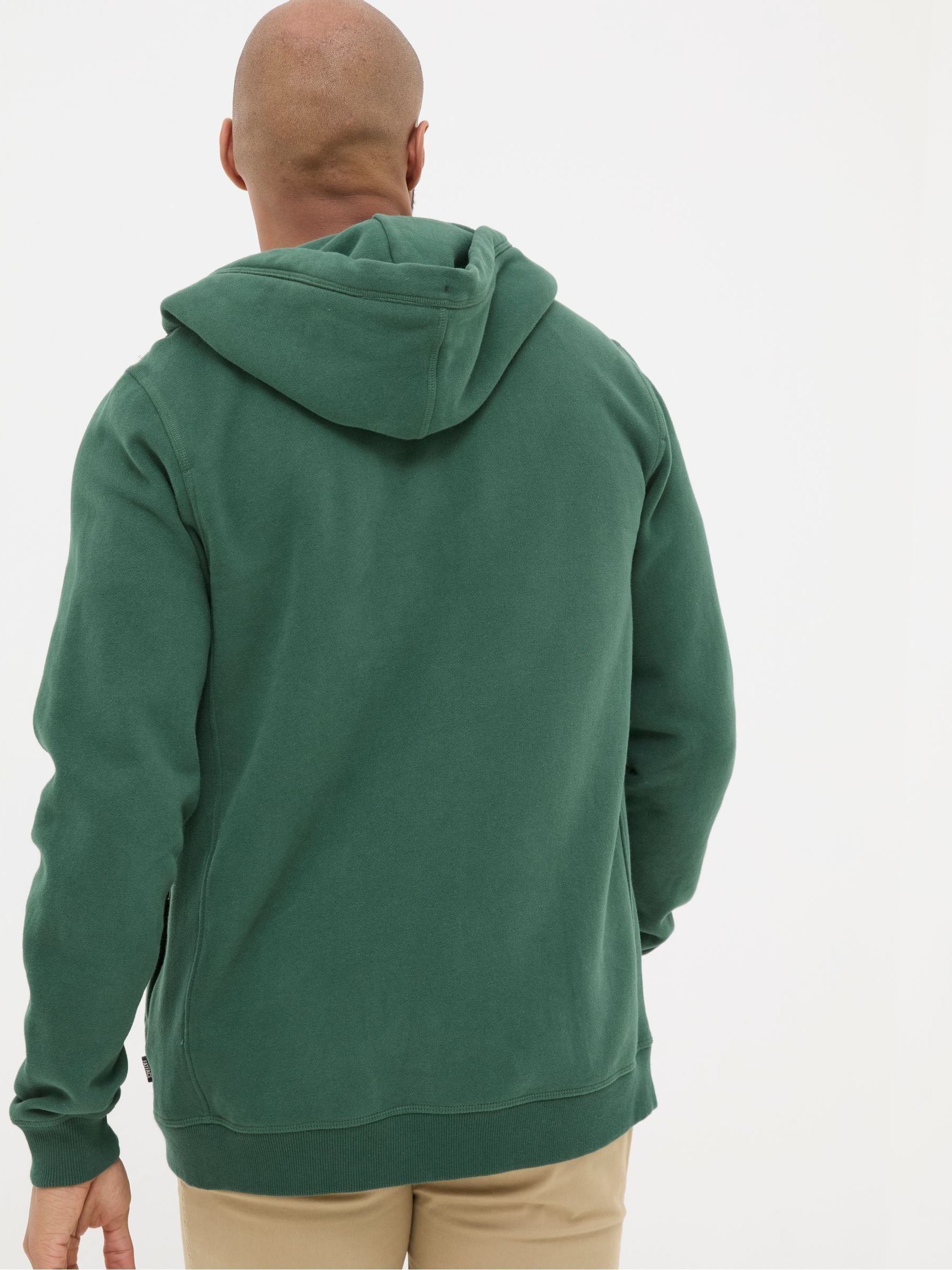 Brooke Dark Green Zip Through Hoodie - Image 2 of 5