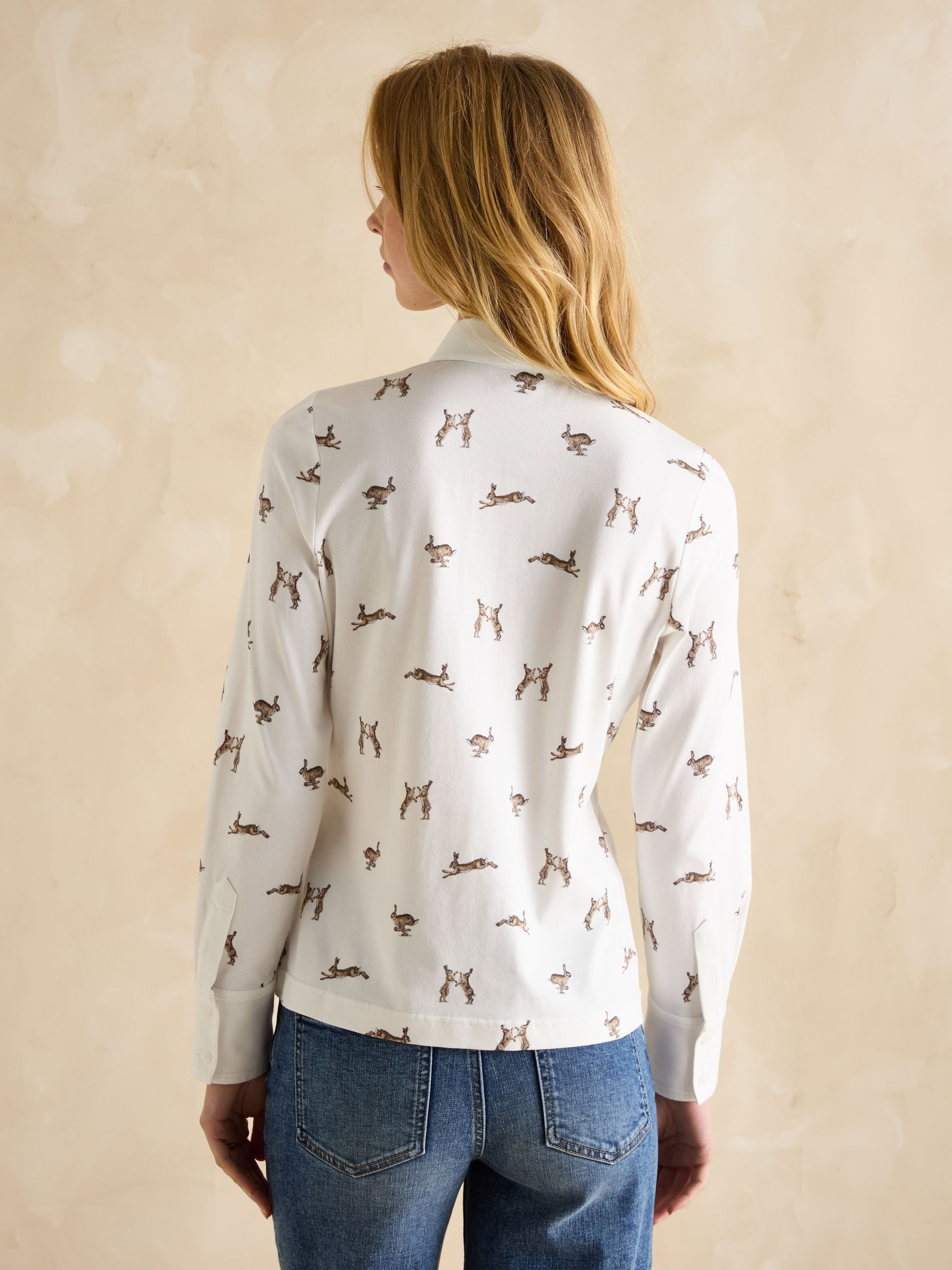 Cream Hares Joules X Eleanor Tomlinson Jersey Shirt - Image 2 of 6