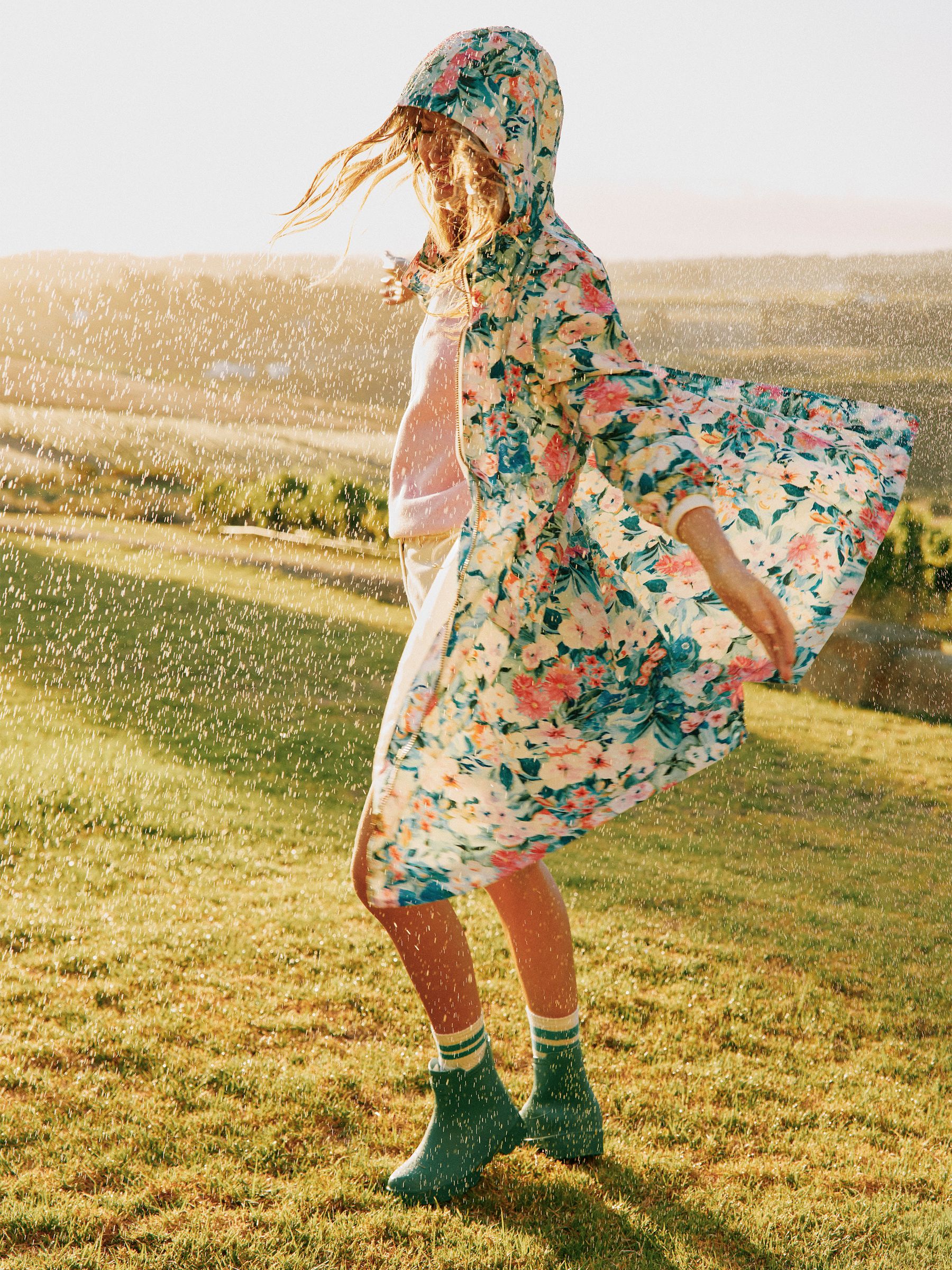 Holkham Floral Waterproof Packable Raincoat With Hood - Image 2 of 12