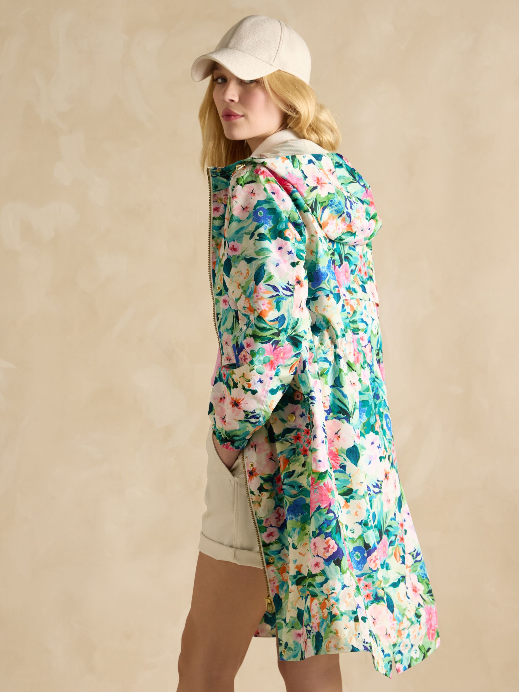 Holkham Floral Waterproof Packable Raincoat With Hood - Image 5 of 12