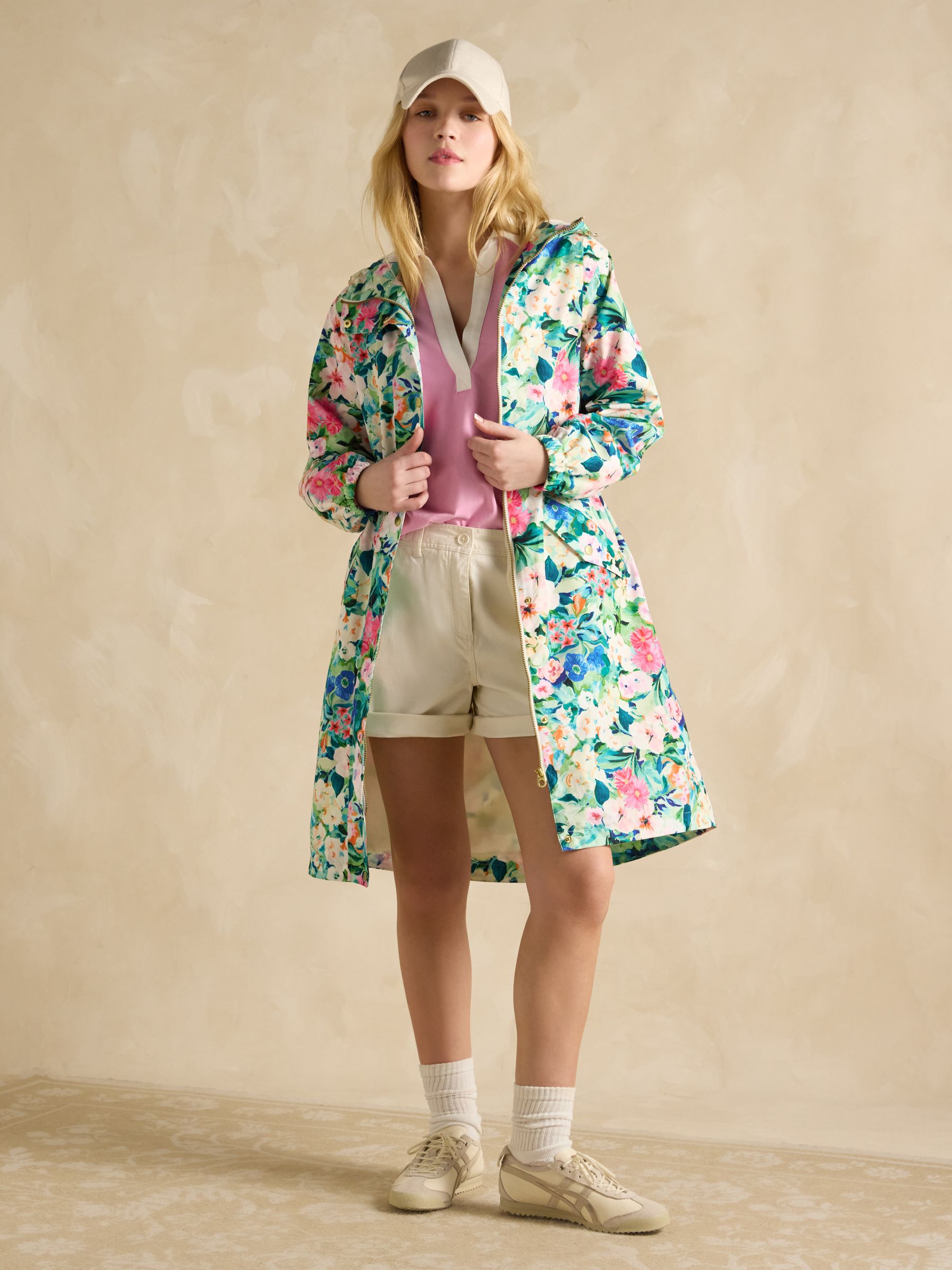 Holkham Floral Waterproof Packable Raincoat With Hood - Image 6 of 12