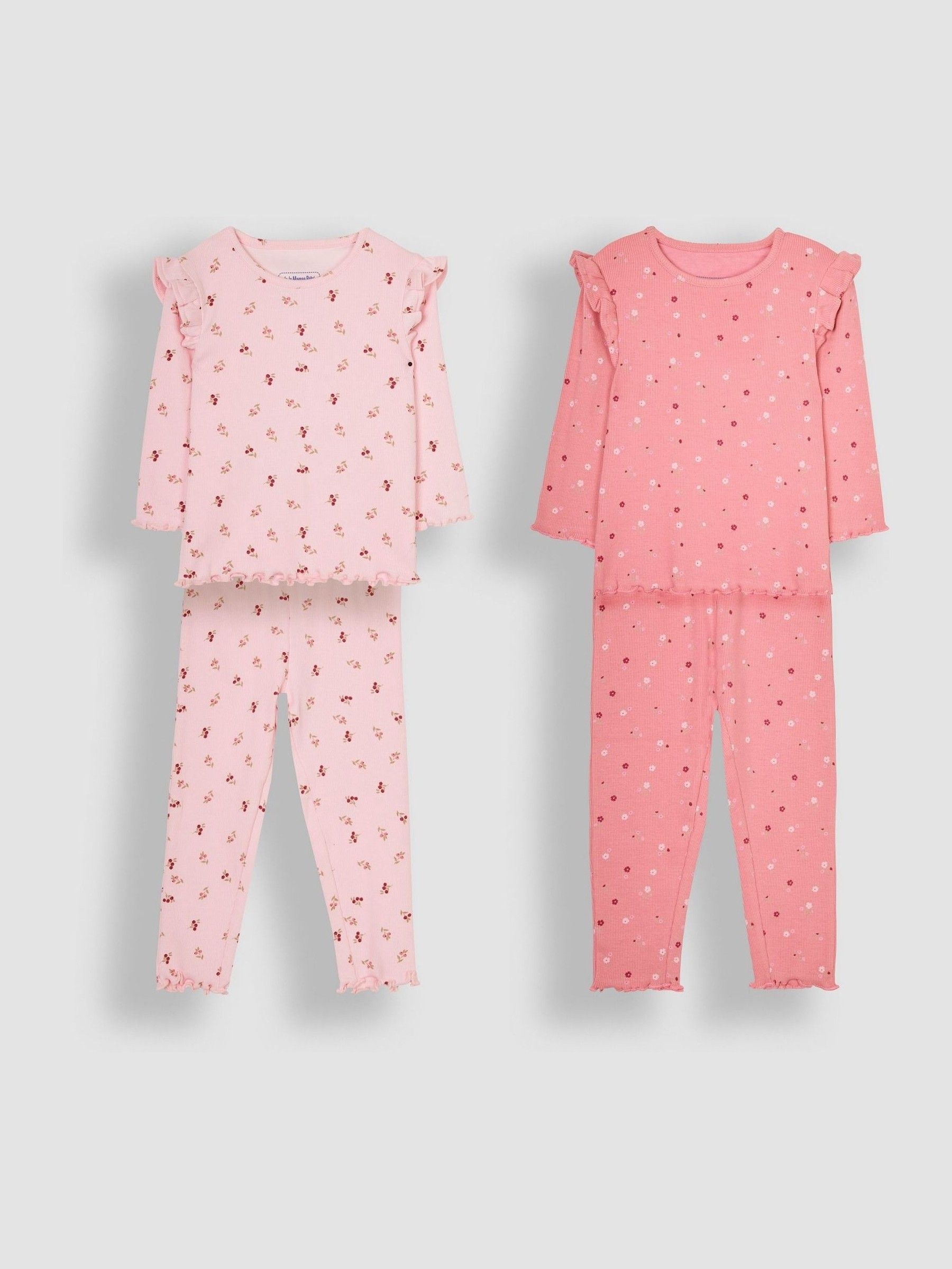 Pink 2-Pack Ribbed Pyjamas - Image 3 of 7