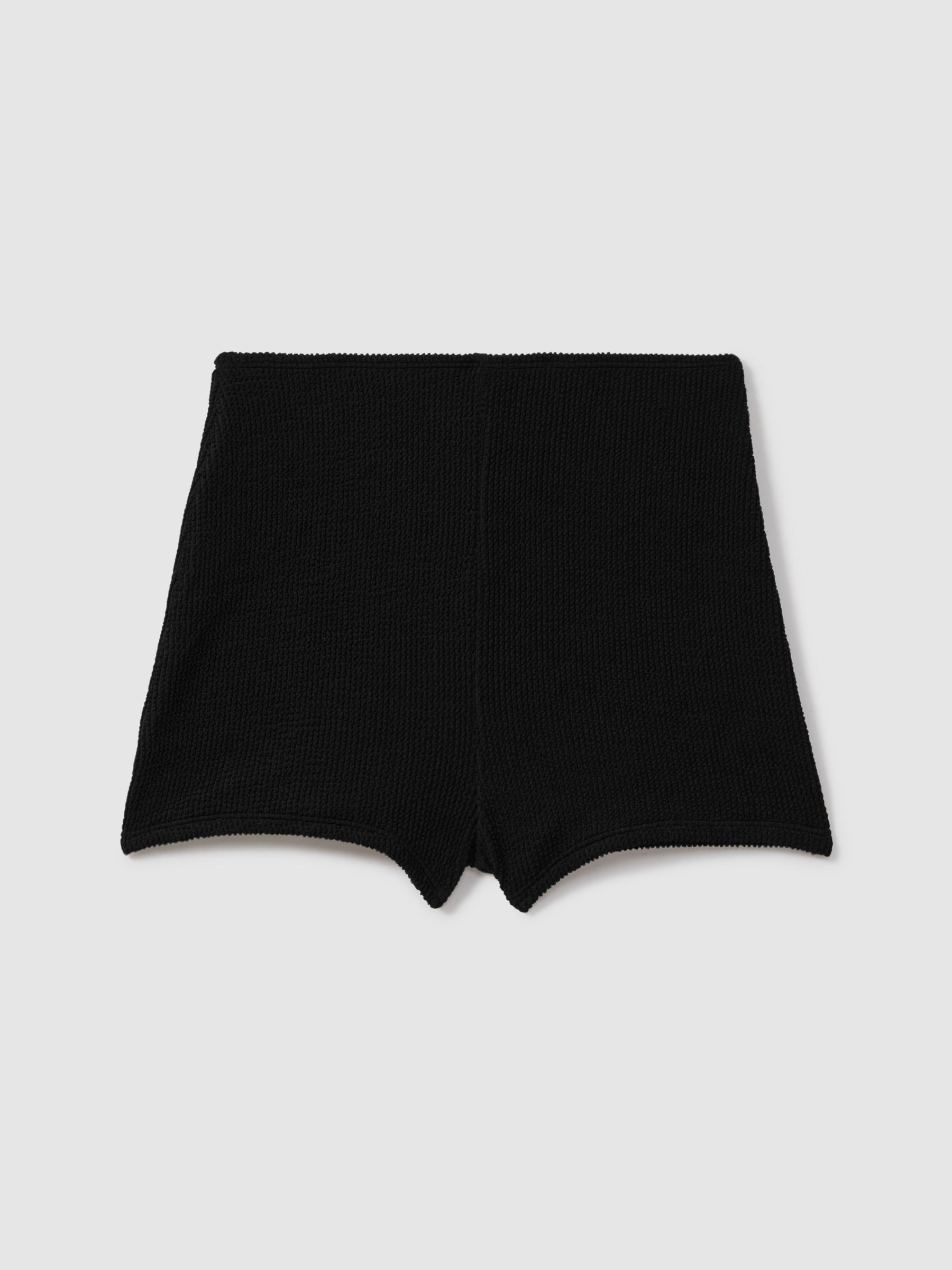 Good American Always Fits Textured Swim Shorts in Black - Image 2 of 5