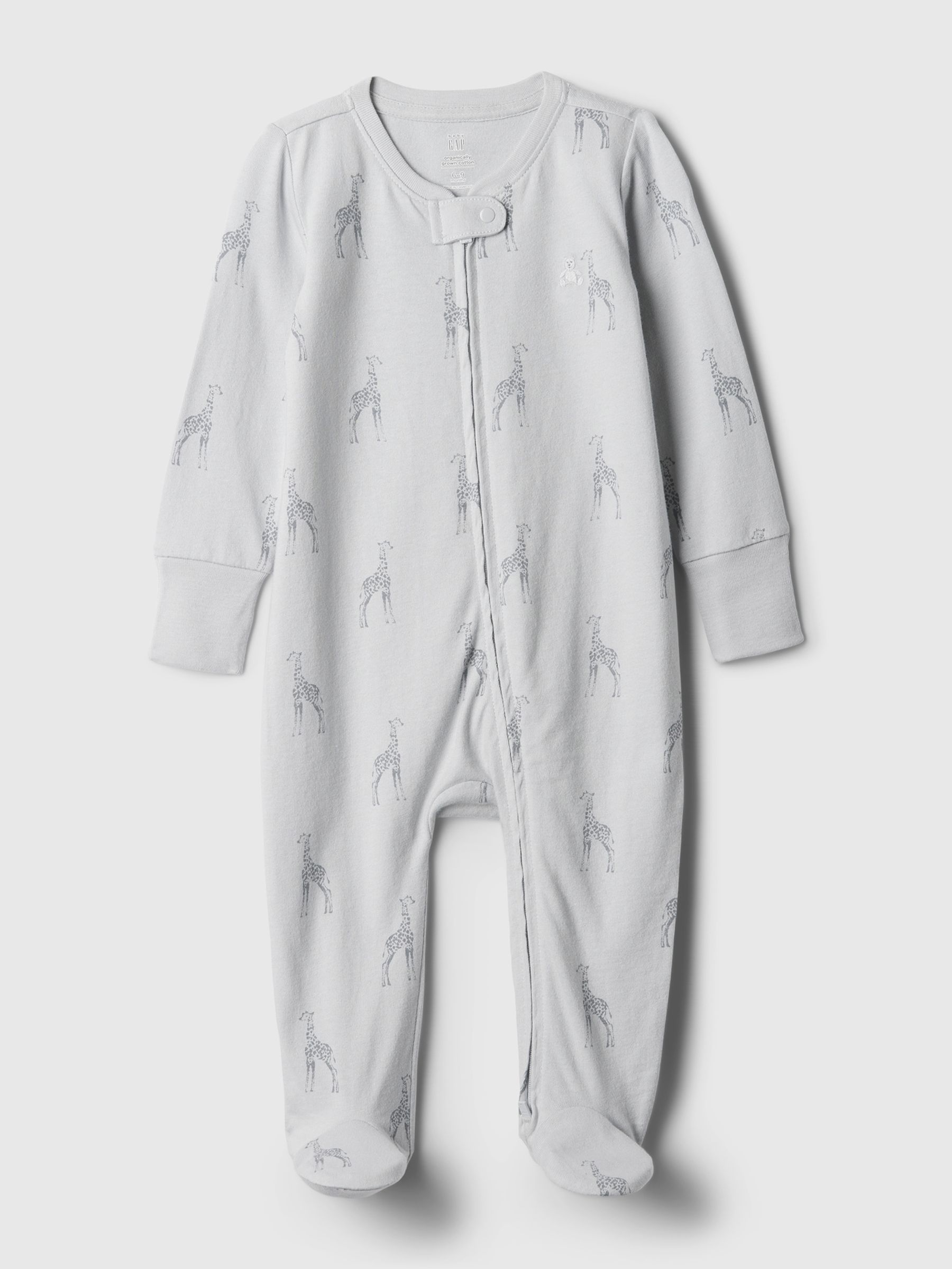 Grey Organic Cotton First Favourites Sleepsuit (Newborn-9mths) - Image 1 of 2
