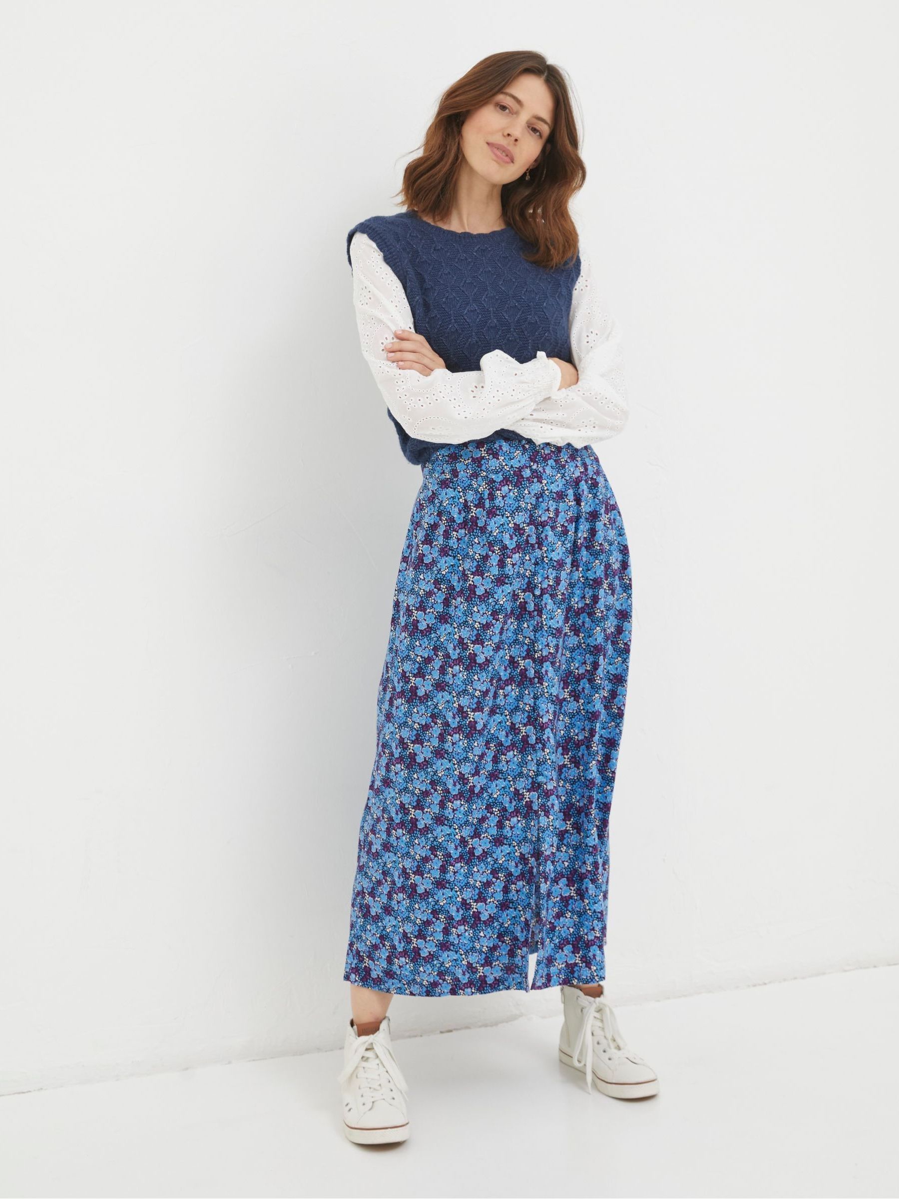 Purple Ink Floral Midi Skirt - Image 5 of 6