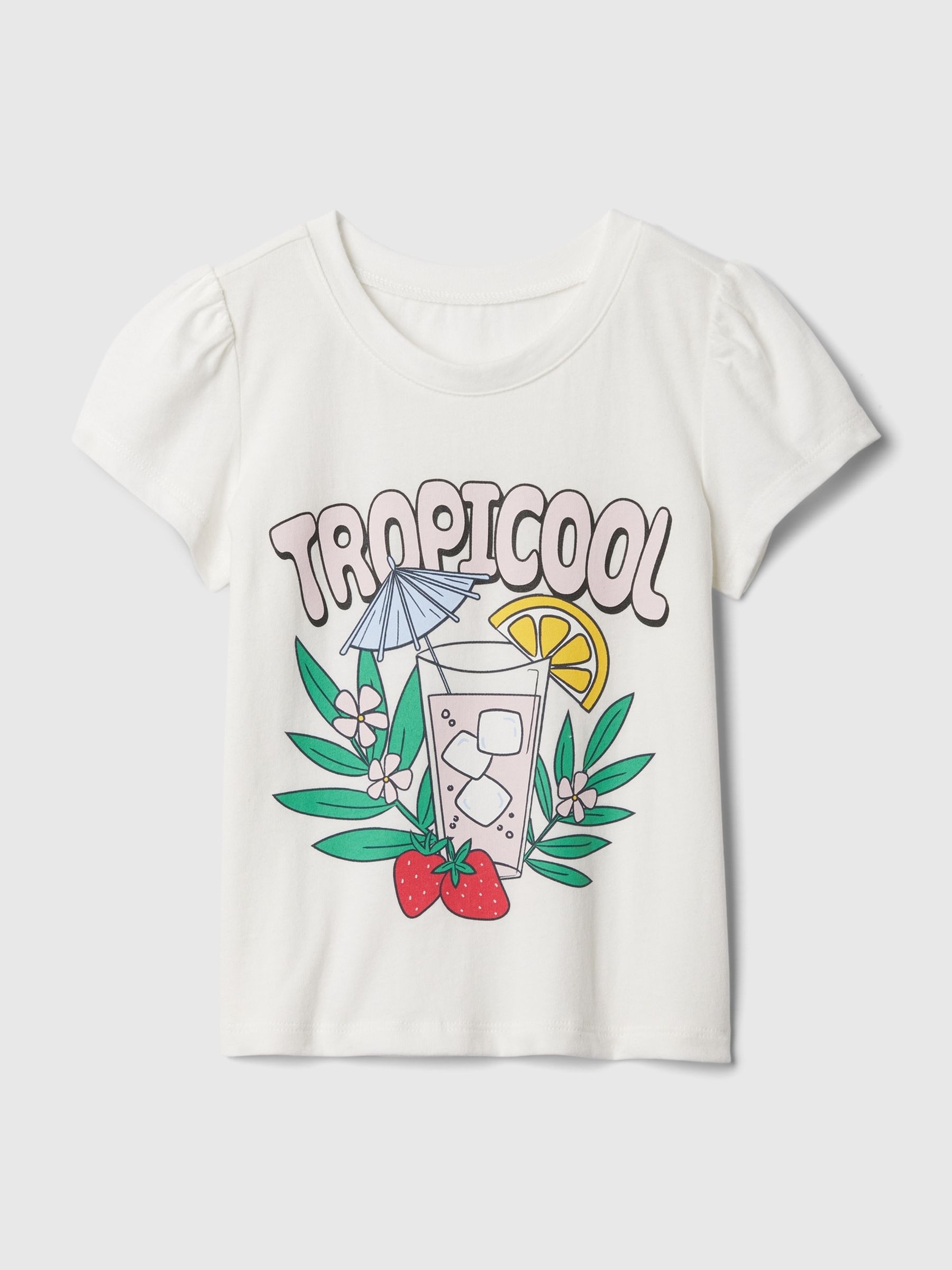 White Summer Graphic Short Sleeve T-Shirt (Newborn-5yrs) - Image 1 of 1