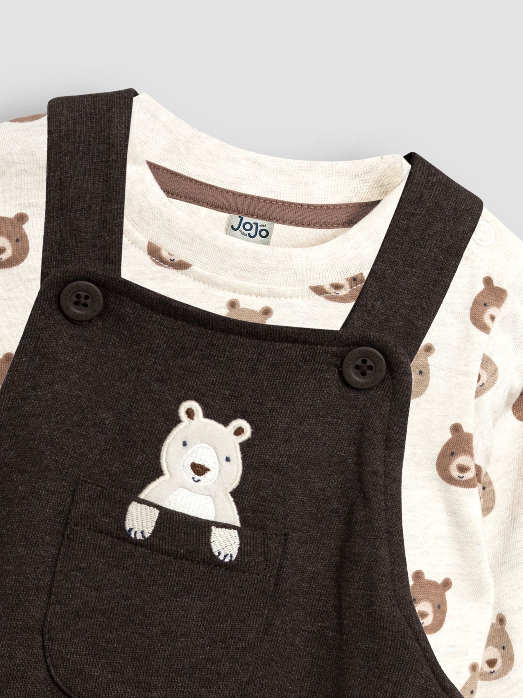 Brown Bear Applique Dungarees & Top Set - Image 6 of 6