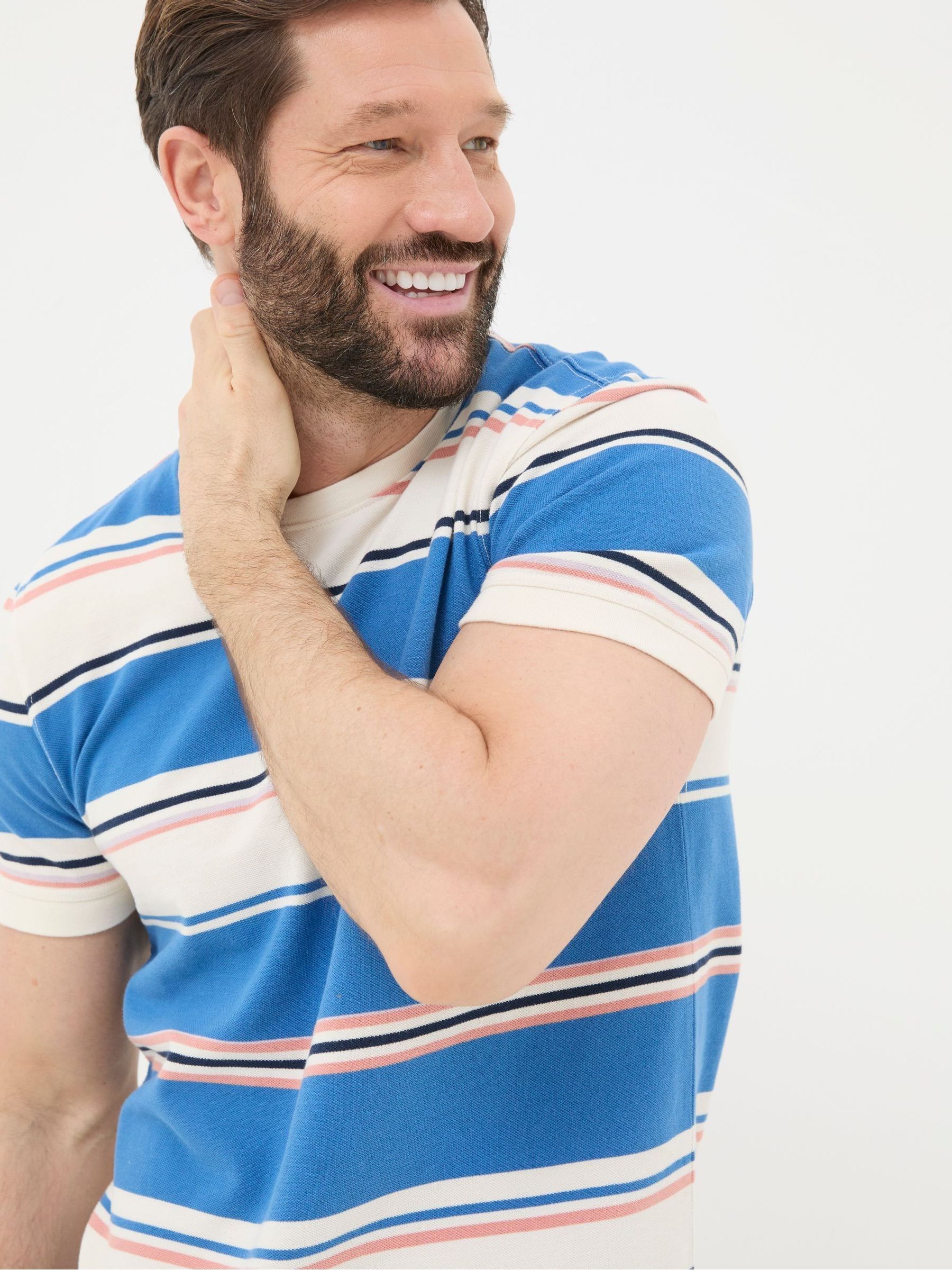 Blue Pique Stripe T-Shirt - Image 3 of 5