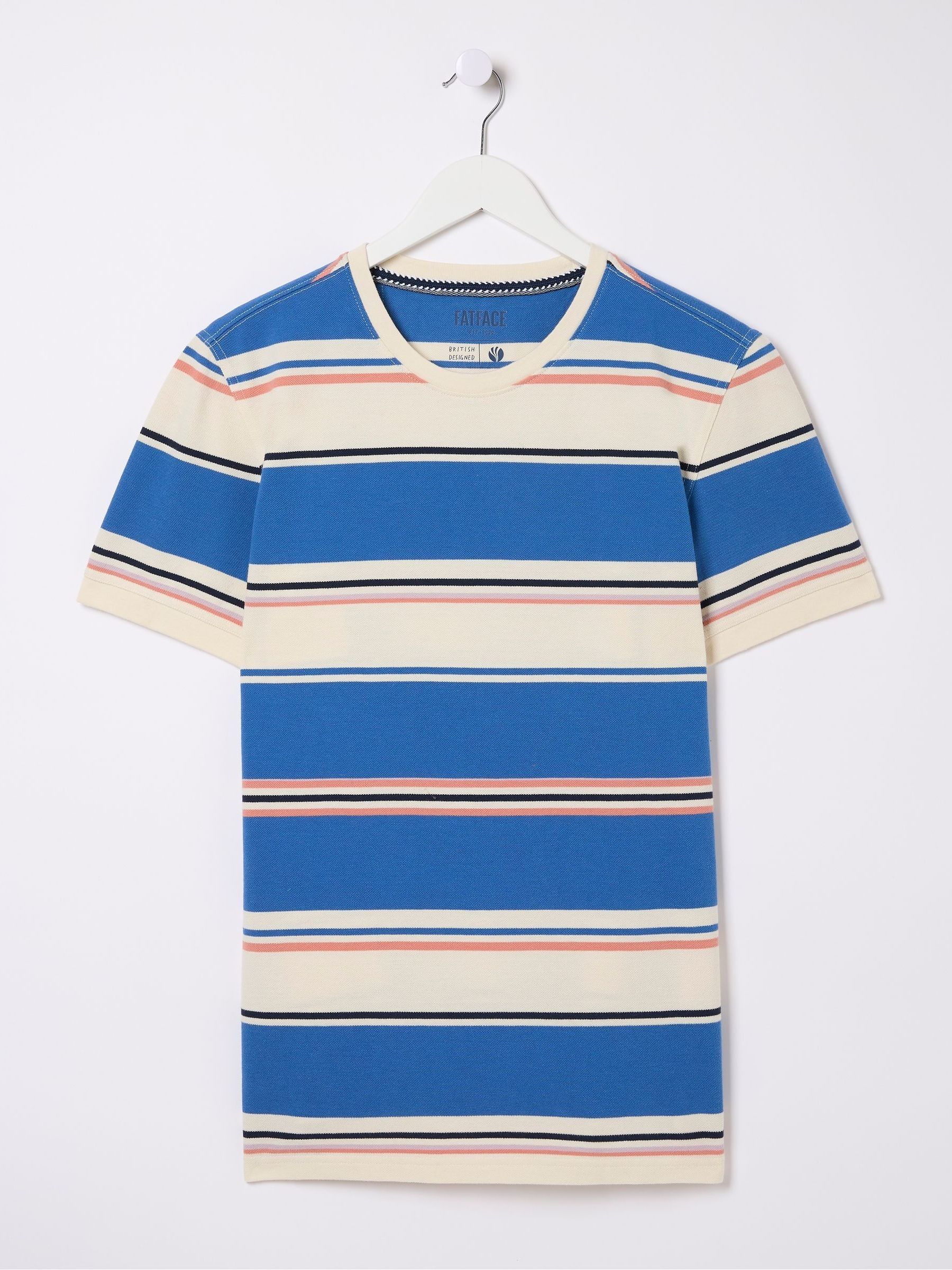 Blue Pique Stripe T-Shirt - Image 5 of 5