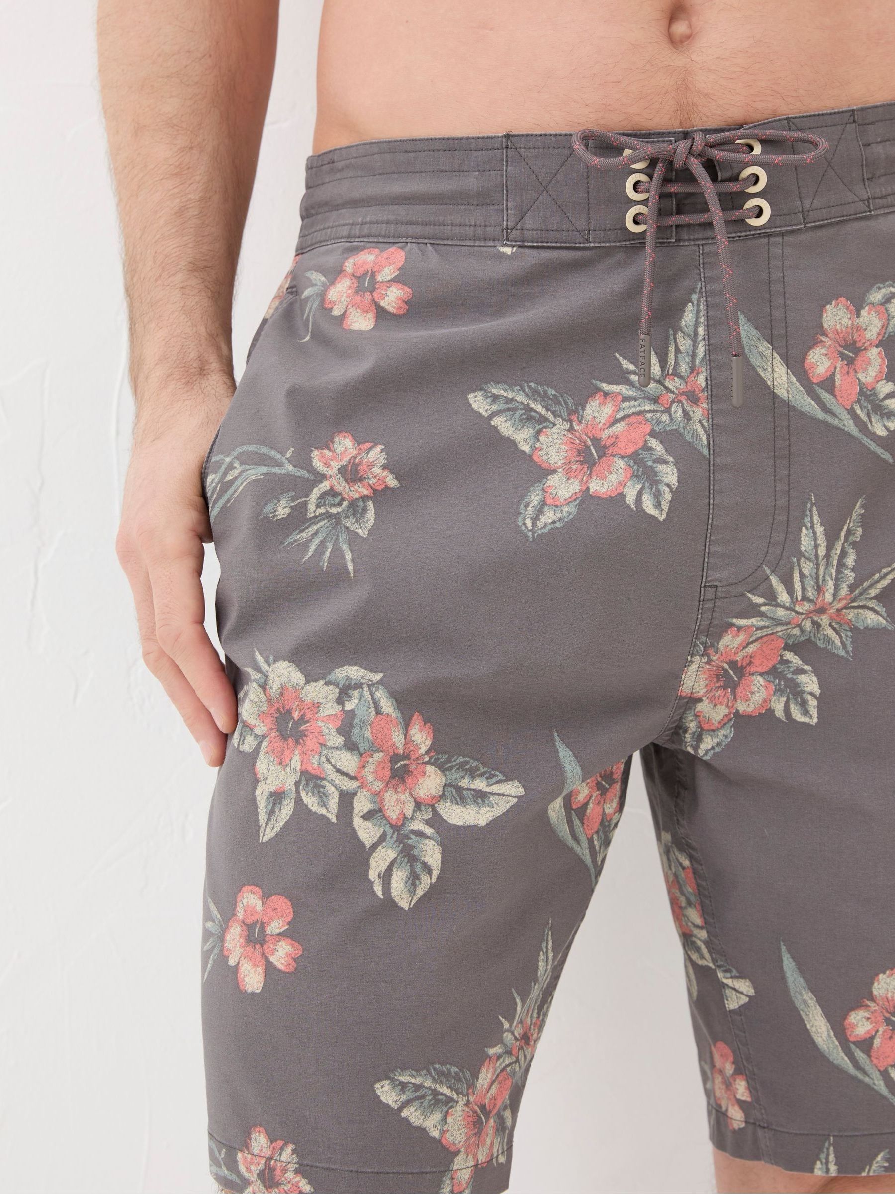 Camber Brown Hibiscus Swim Shorts - Image 3 of 4