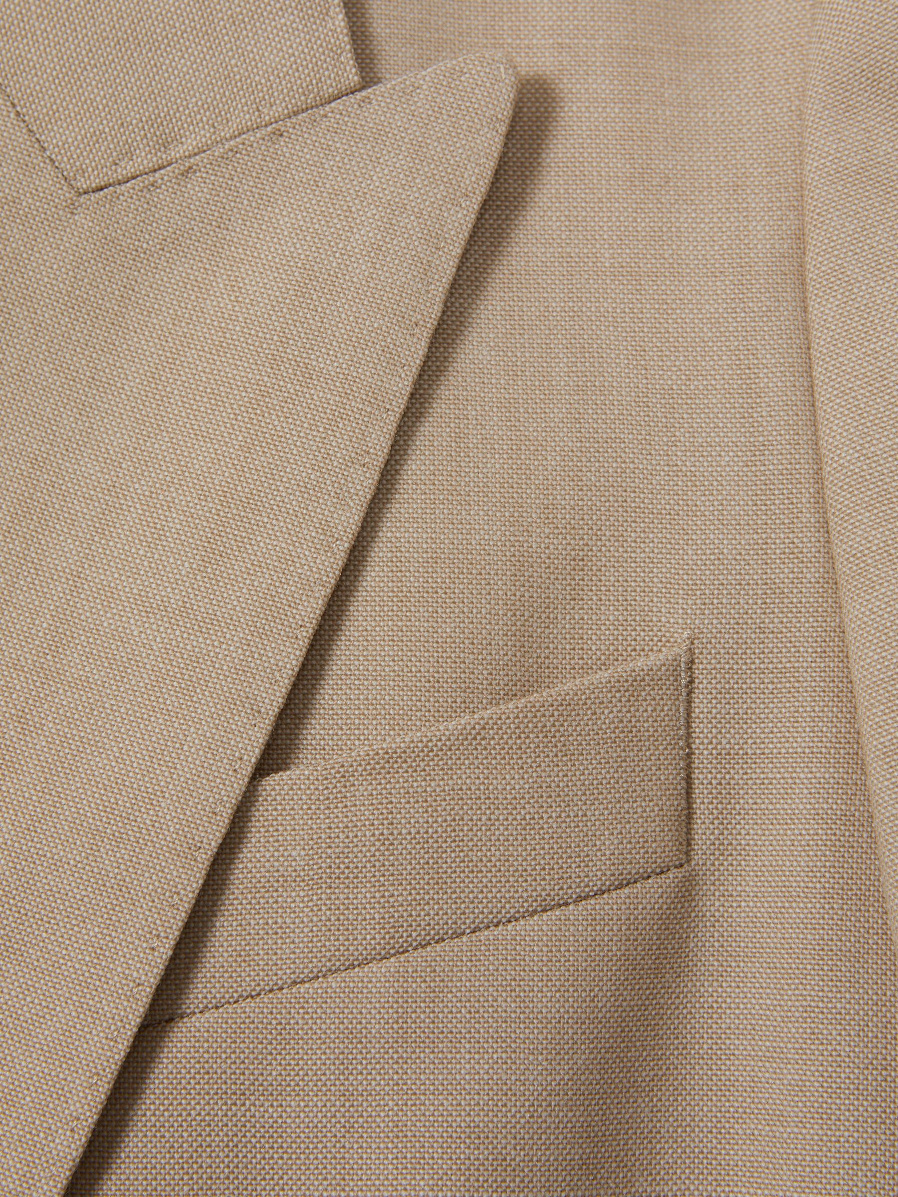 Wool Double Breasted Suit Blazer in Neutral - Image 5 of 6