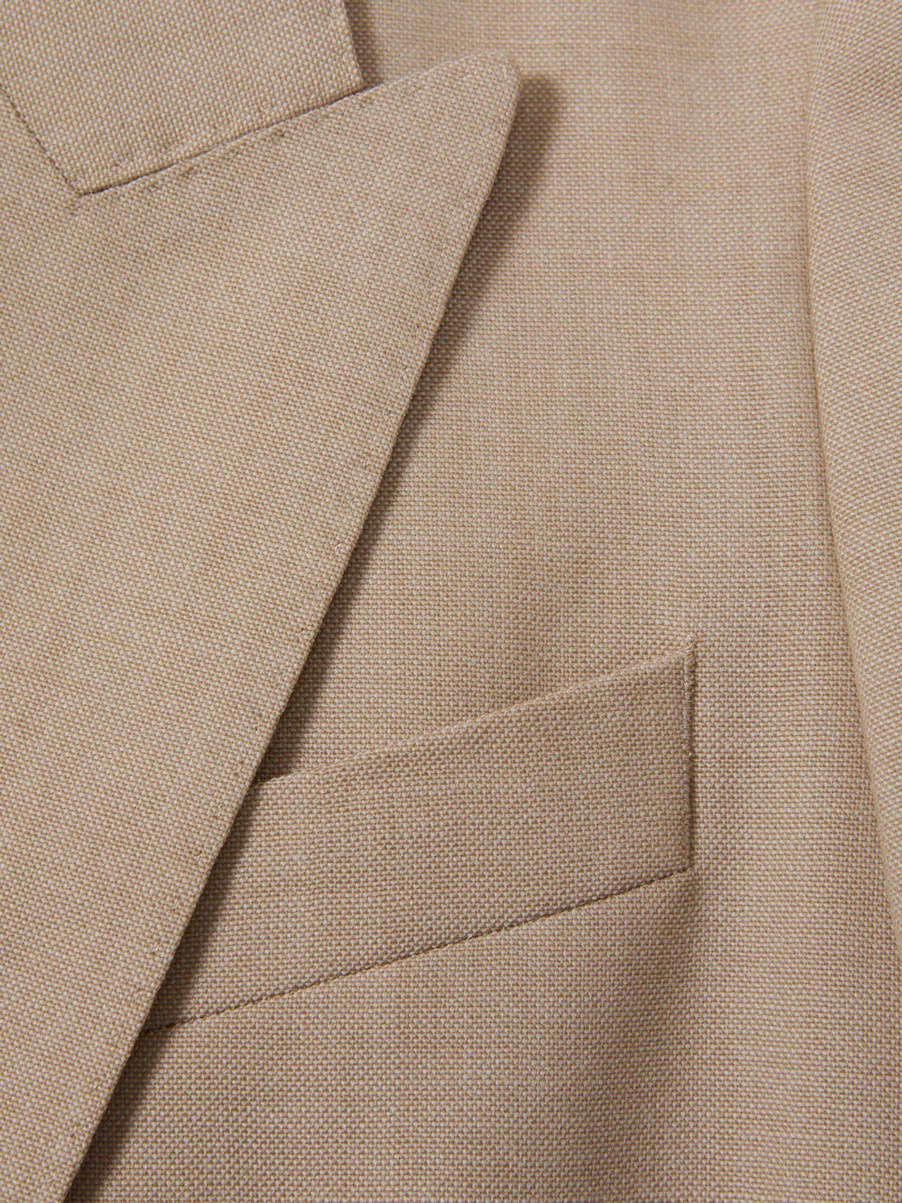 Wool Double Breasted Suit Blazer in Neutral - Image 6 of 6