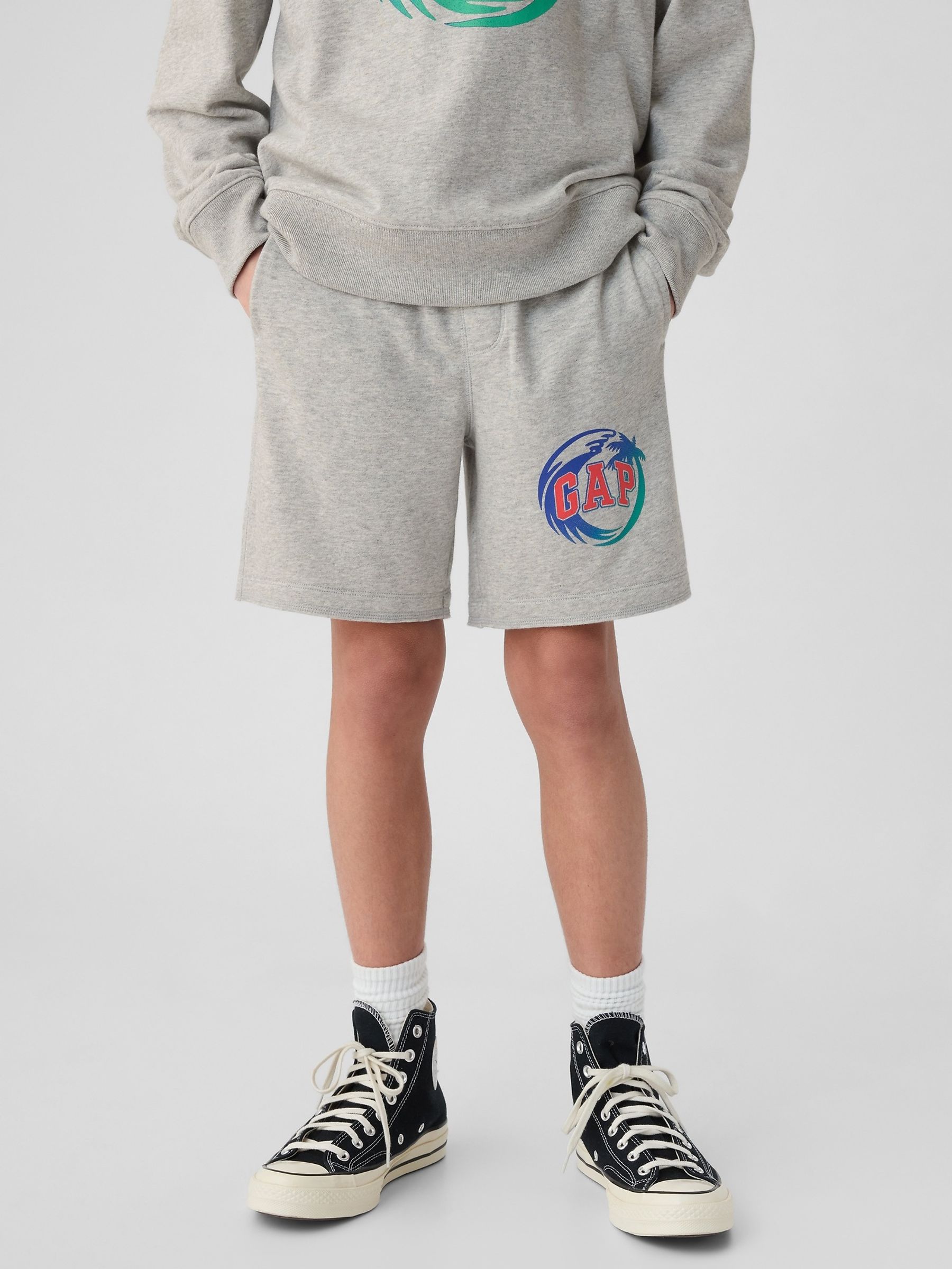 Grey Logo Graphic Pull On Shorts (4-13yrs) - Image 1 of 5