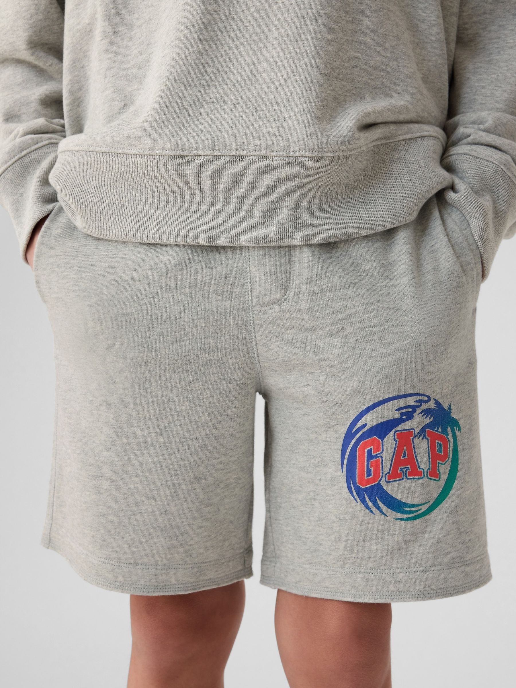 Grey Logo Graphic Pull On Shorts (4-13yrs) - Image 3 of 5