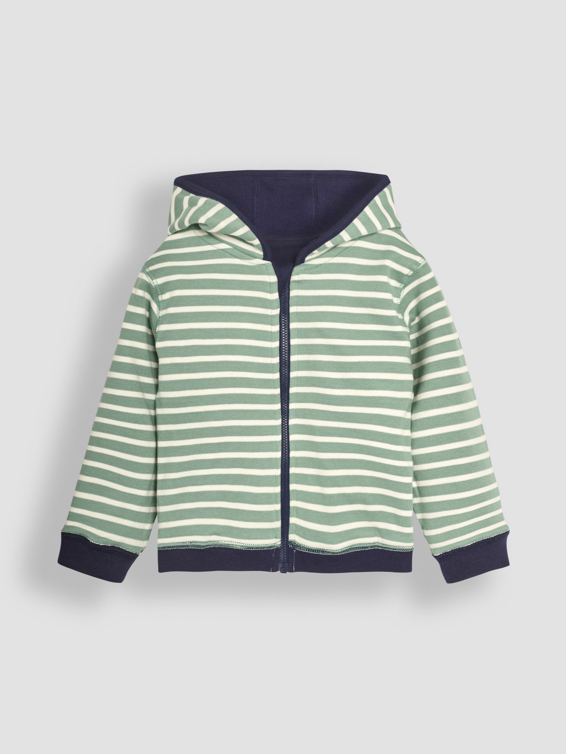 Navy T-Rex Appliqué Zip Up Hoodie - Image 4 of 7