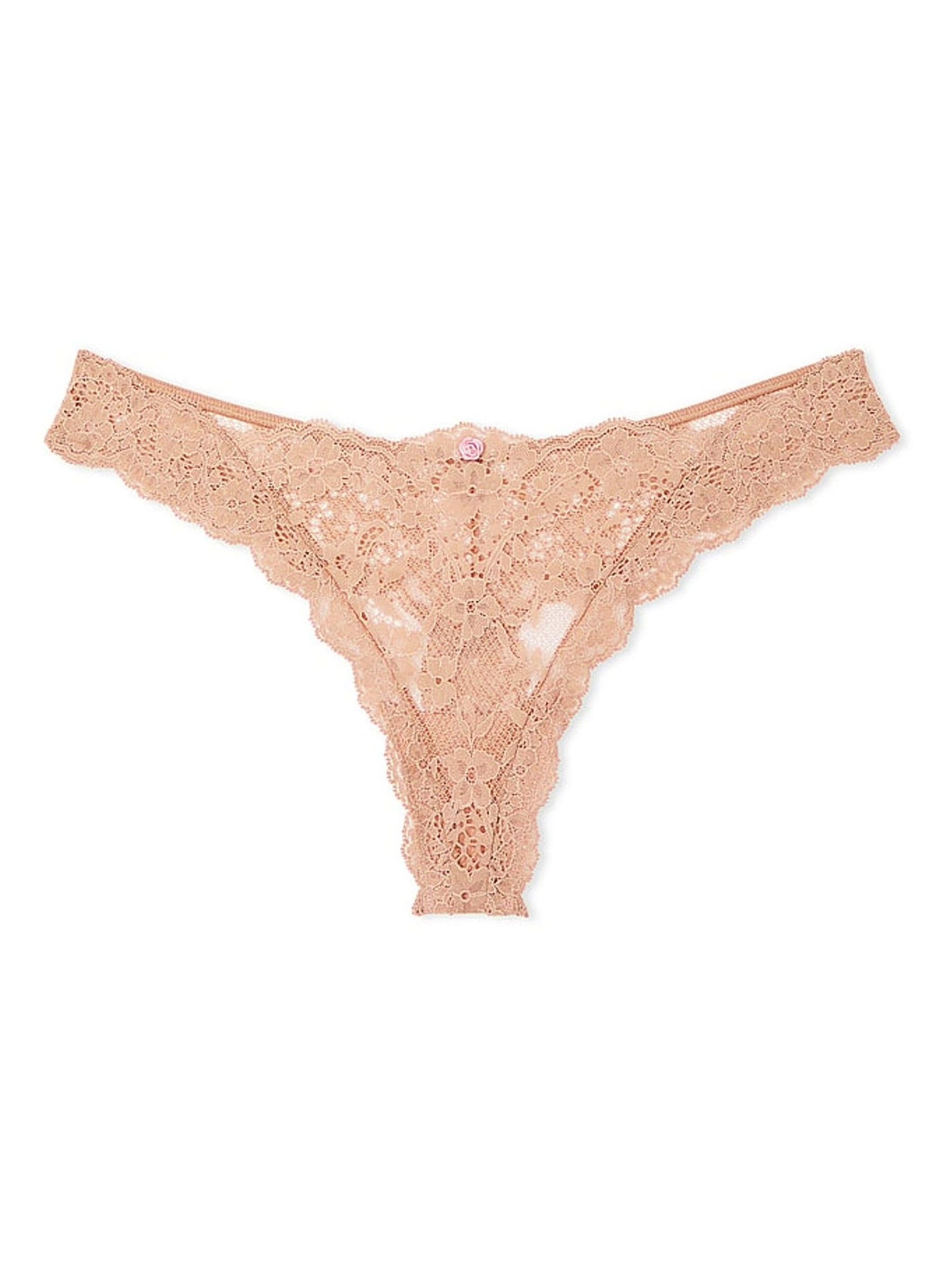 Praline Nude Thong Lace Knickers - Image 4 of 4