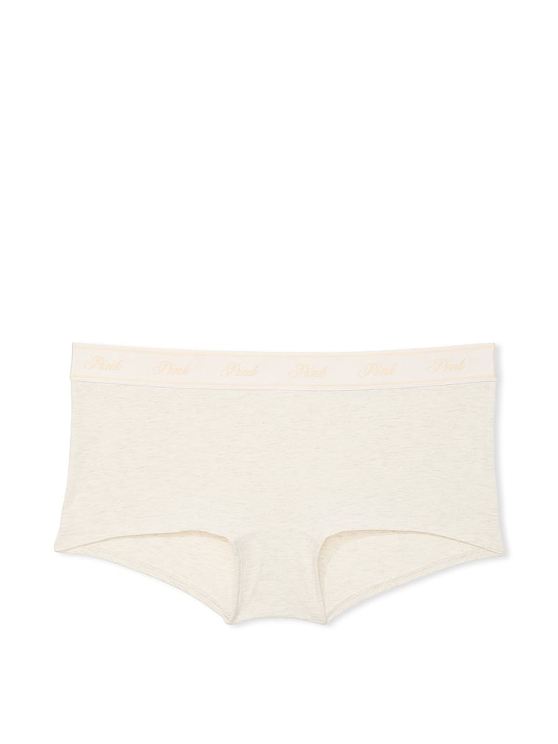 Heather Oatmeal Beige Short Cotton Logo Knickers - Image 3 of 3