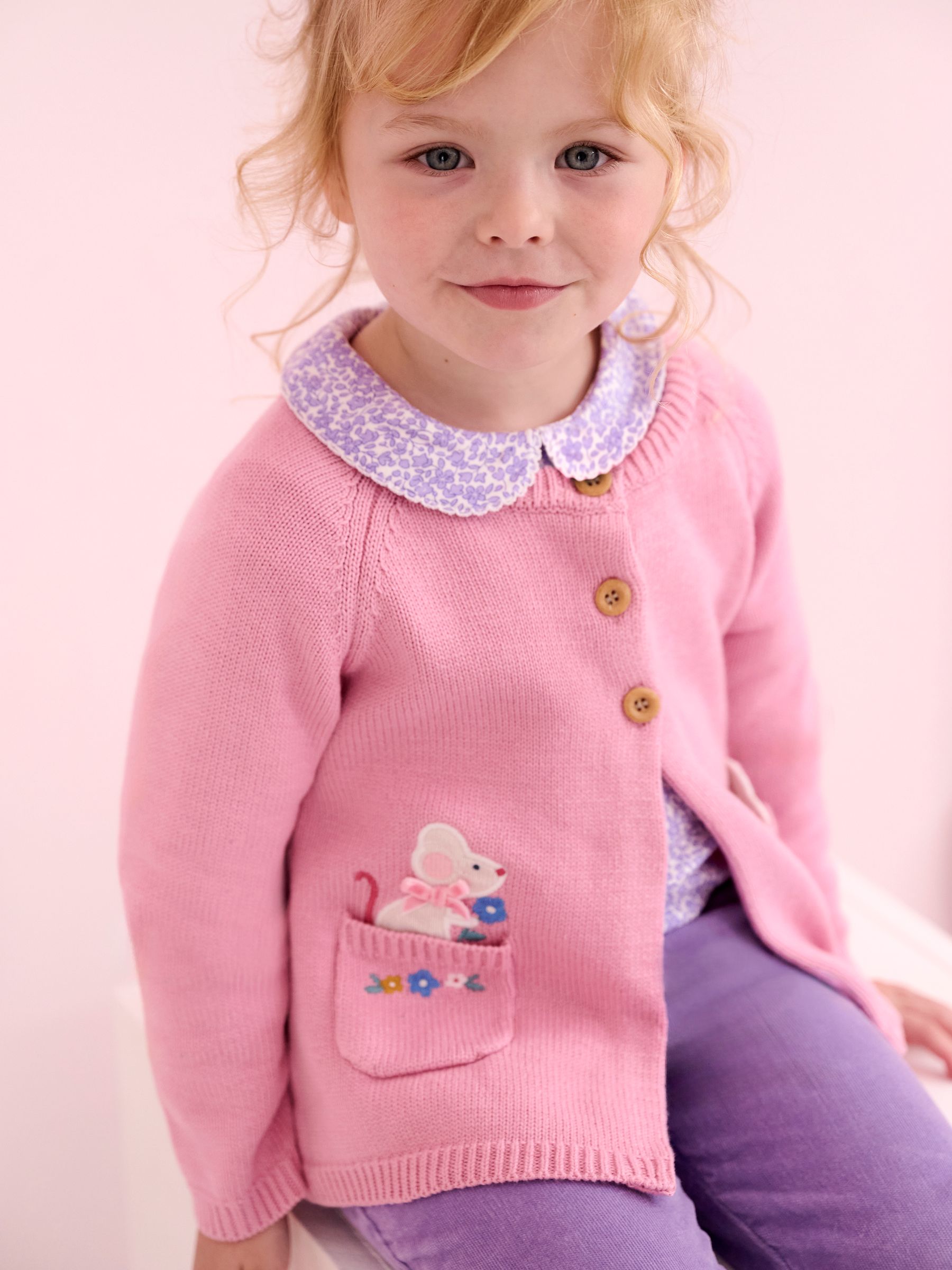 Pink Mouse Pet in Pocket Cardigan - Image 1 of 5