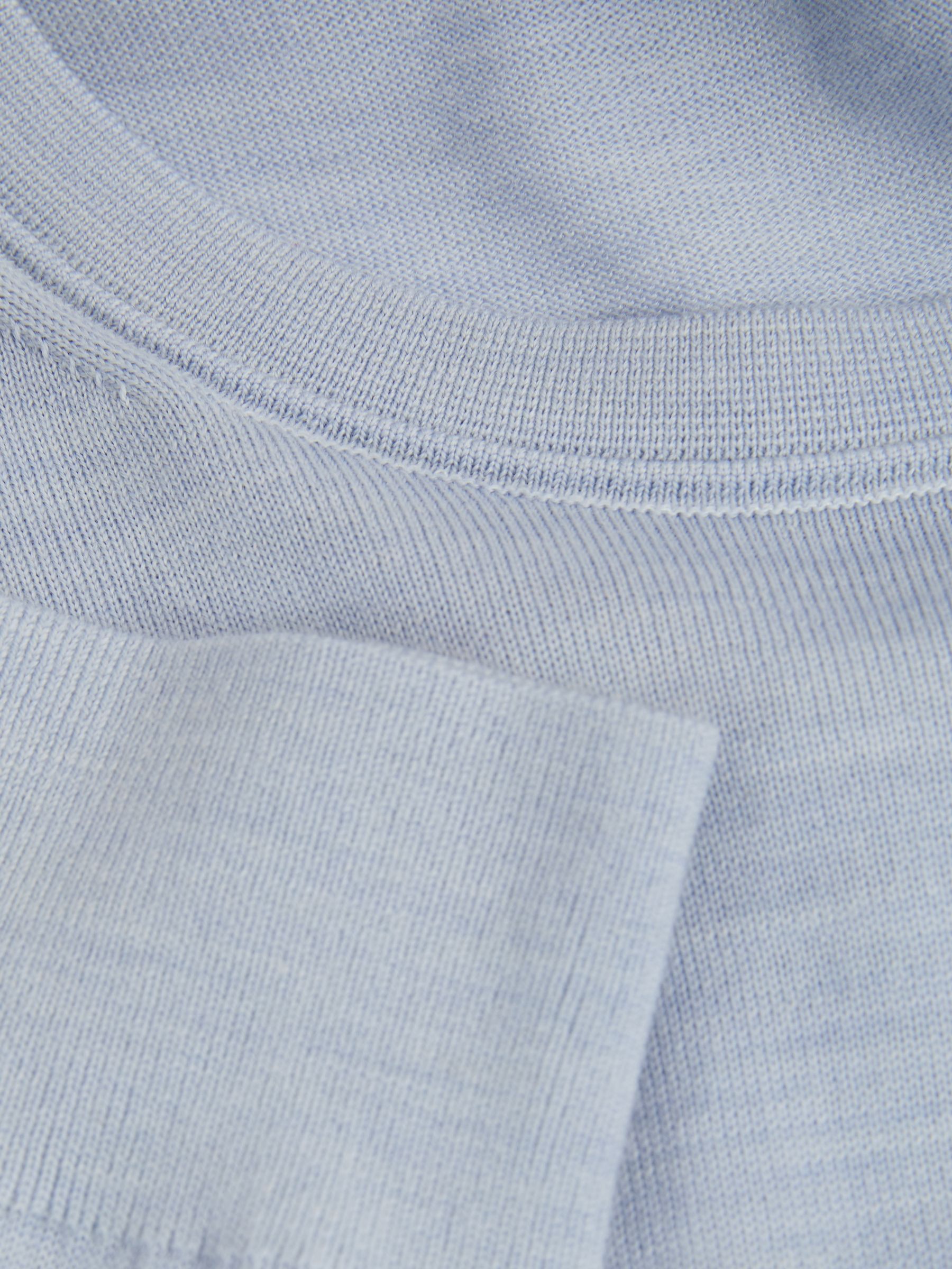 Merino Wool Crew Neck Jumper in Soft Blue Melange - Image 4 of 4