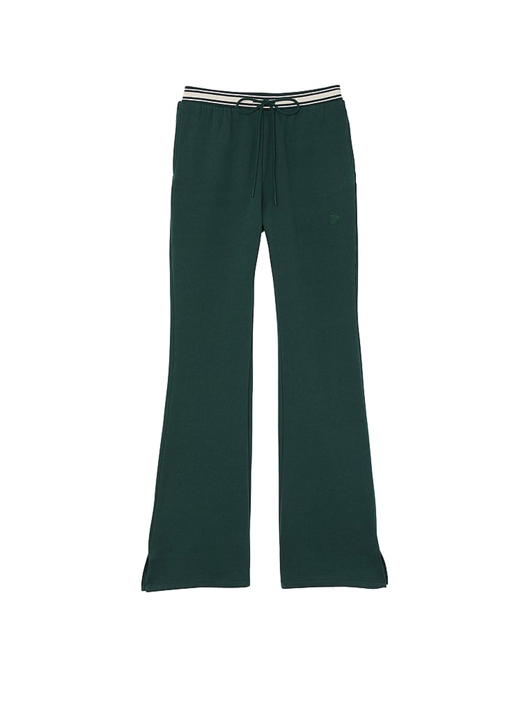 Deep Forest Green Knitted Flare Fleece Joggers - Image 3 of 3
