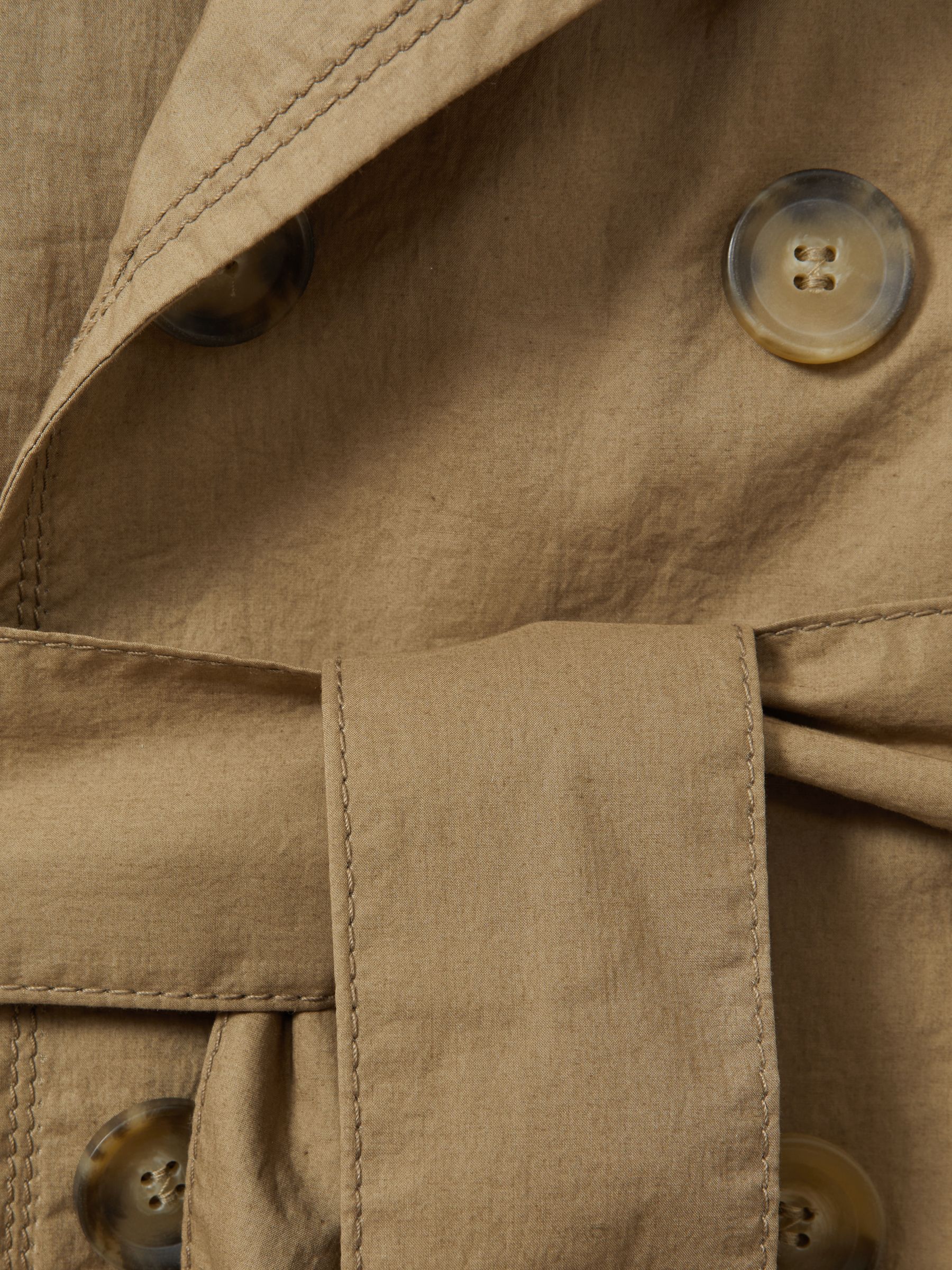 Oscar Jacobson Cotton Trench Coat in Beige - Image 6 of 6
