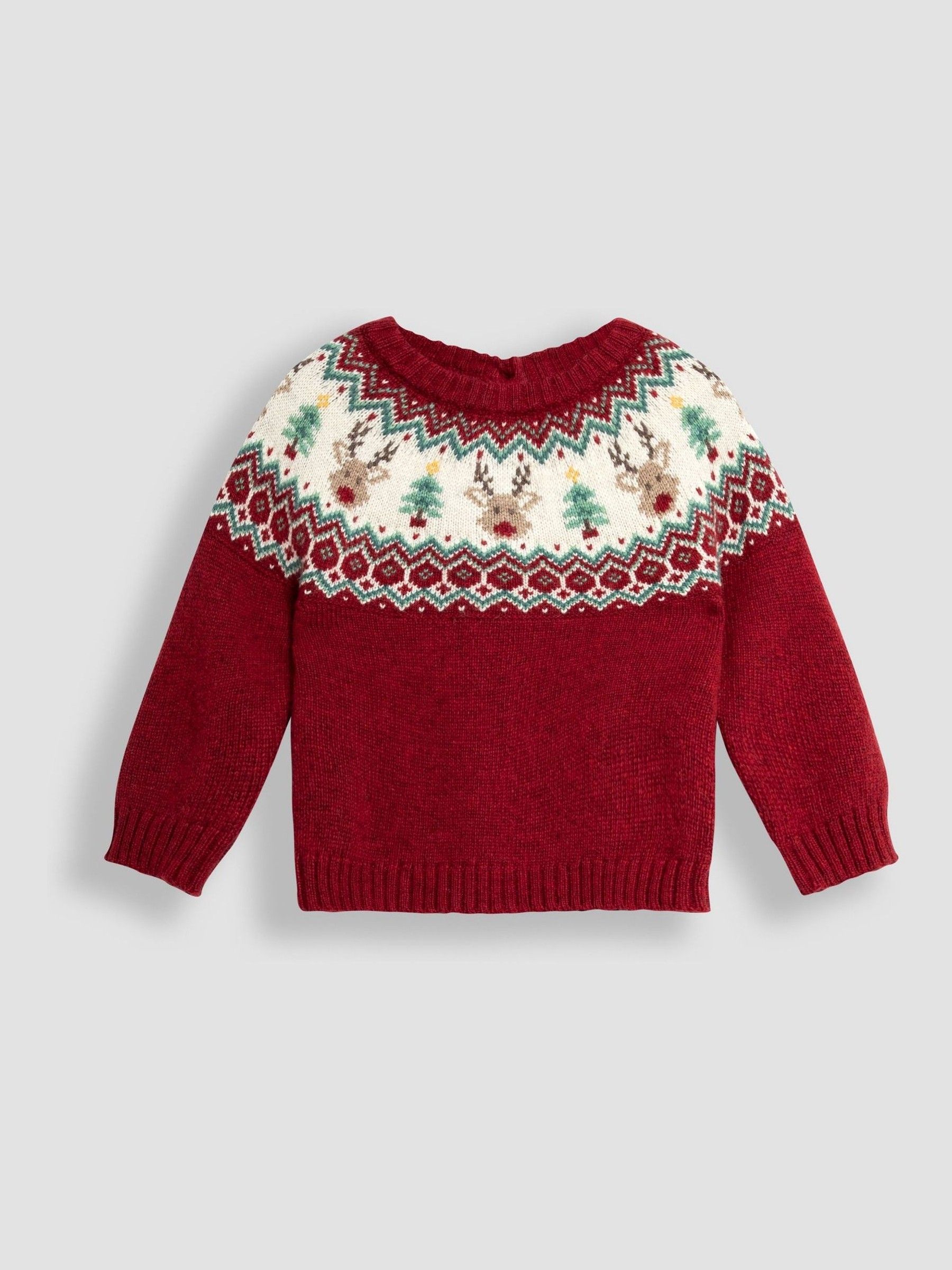 Red Christmas Fair Isle Pattern Knitted Jumper & Leggings Set - Image 2 of 5