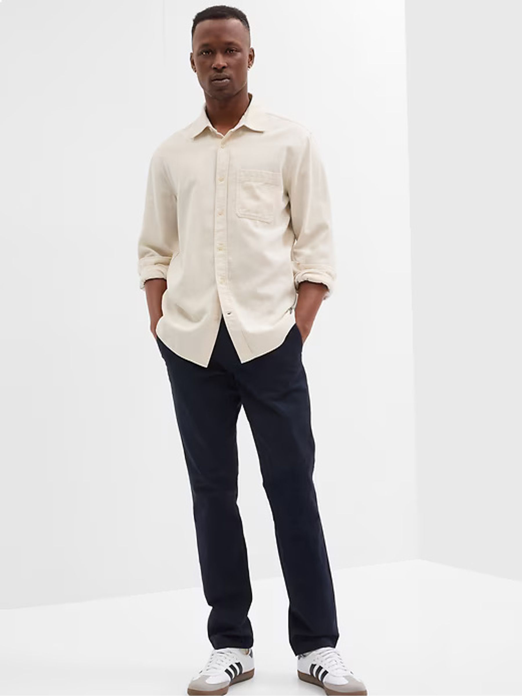 Blue Skinny Fit Stretch Essential Chino Trousers - Image 1 of 4