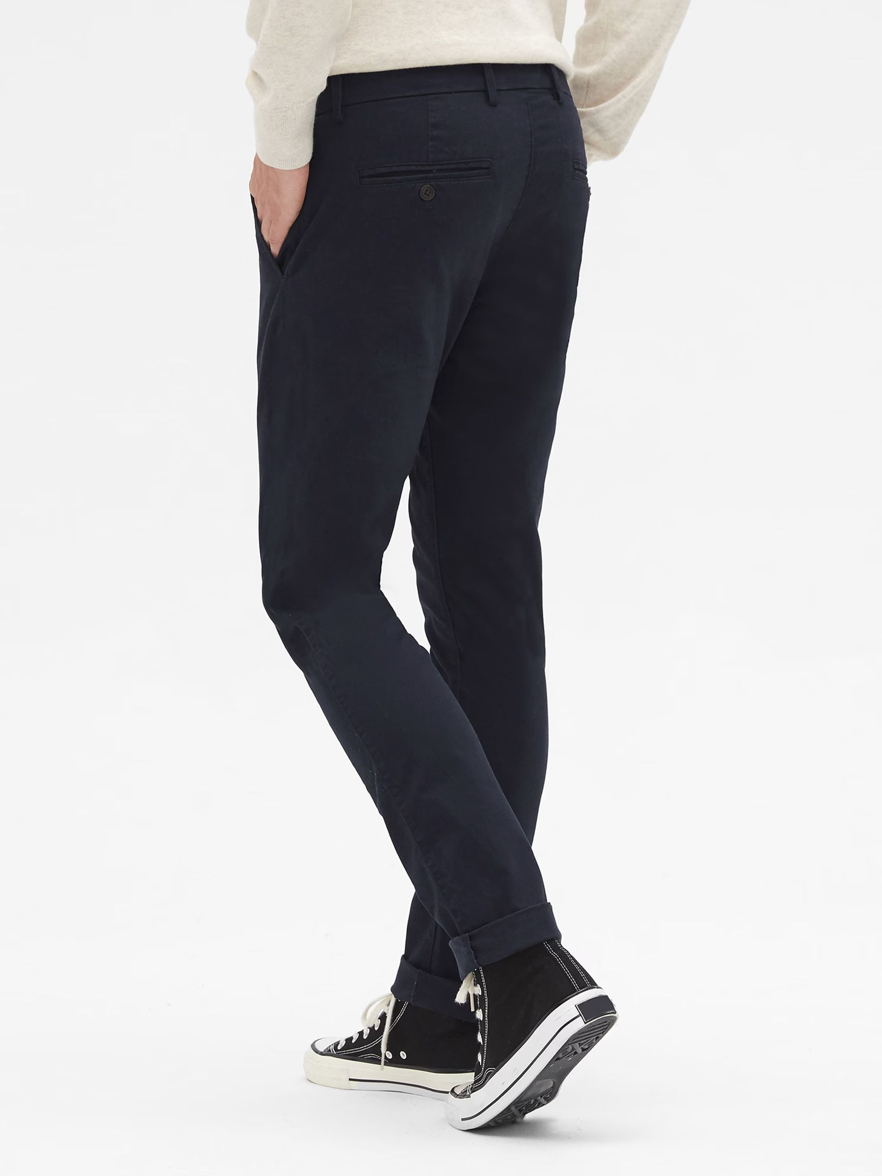 Blue Skinny Fit Stretch Essential Chino Trousers - Image 3 of 4