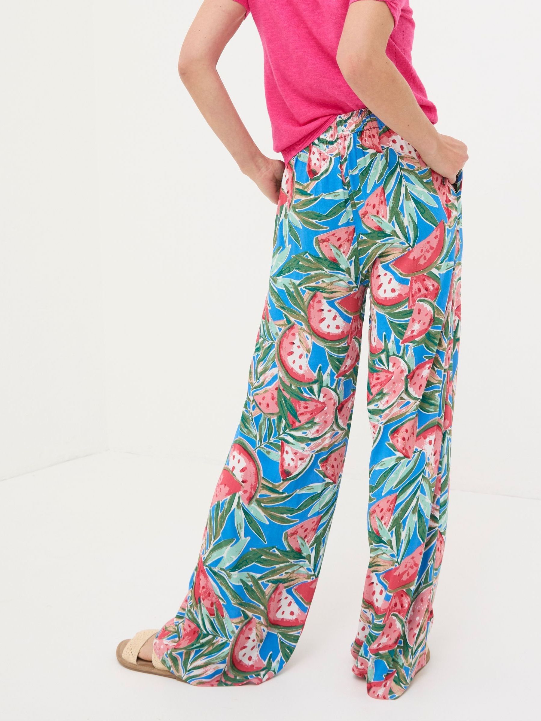Ines Blue Watermelons Wide Leg Trousers - Image 2 of 6