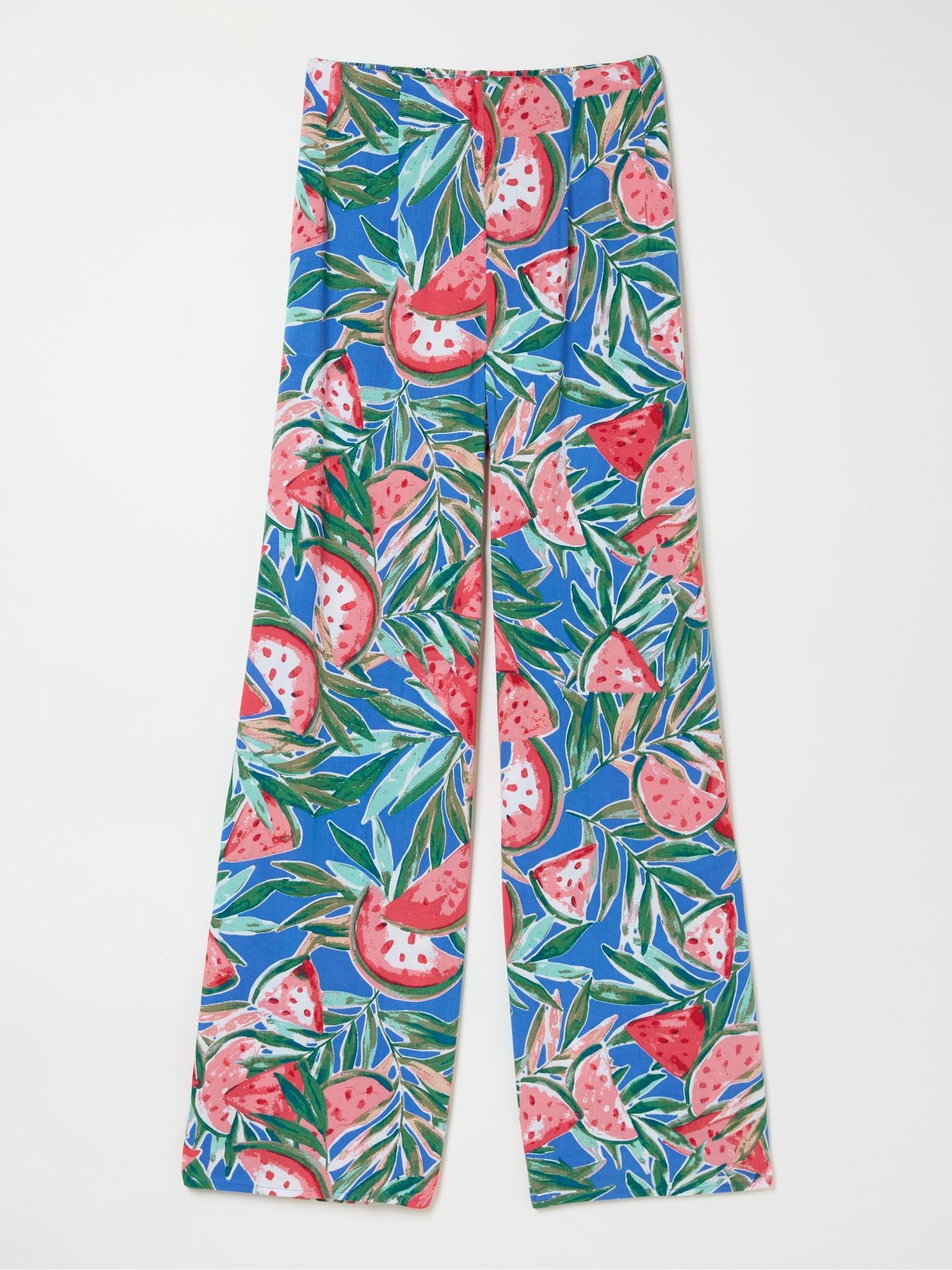 Ines Blue Watermelons Wide Leg Trousers - Image 6 of 6