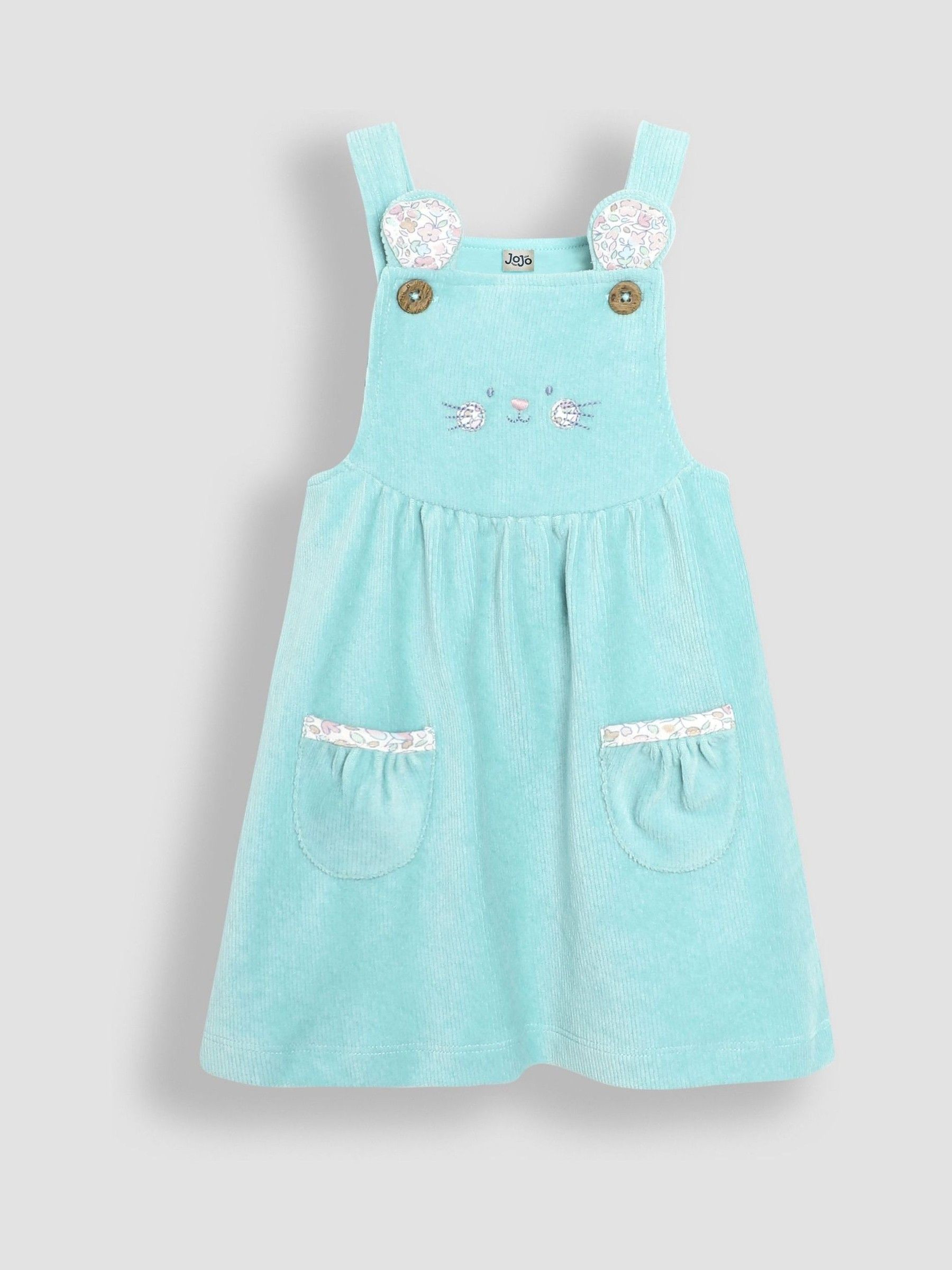 Duck Egg Mouse Velour Pinafore Dress And Top Set 2 Pack - Image 2 of 6